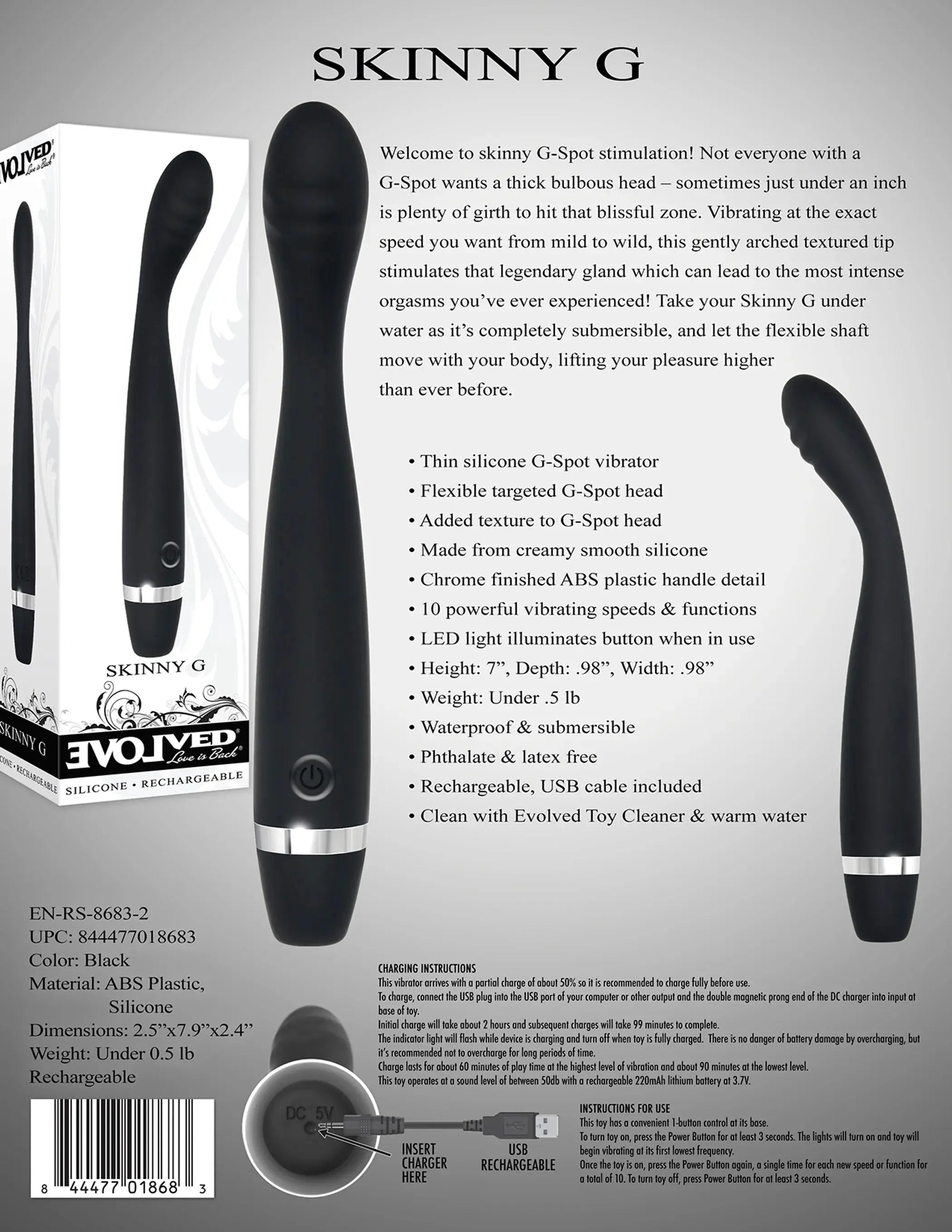 Evolved Skinny G Vibrator Evolved Novelties