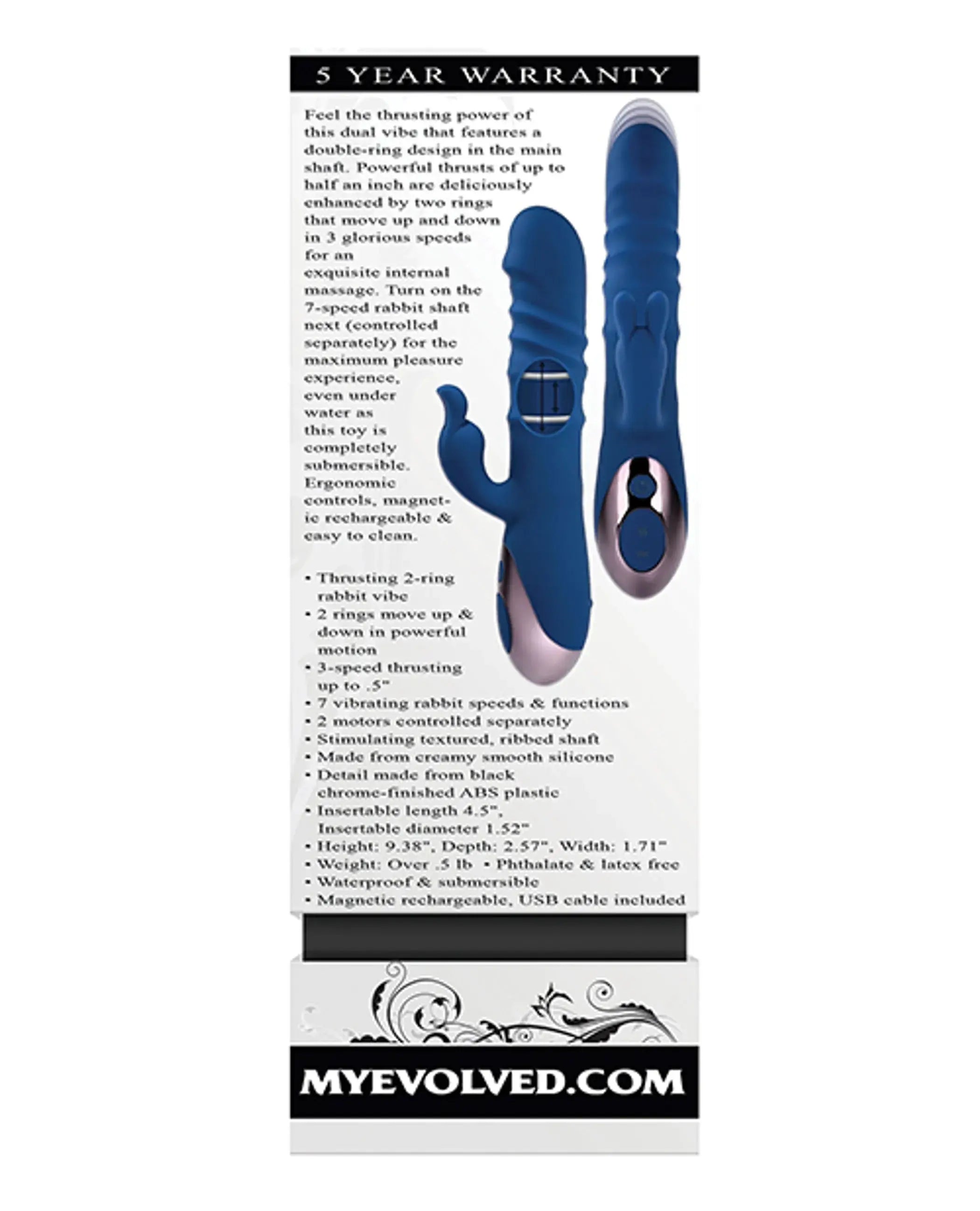 Evolved The Ringer Blue Rabbit Vibrator Evolved Novelties