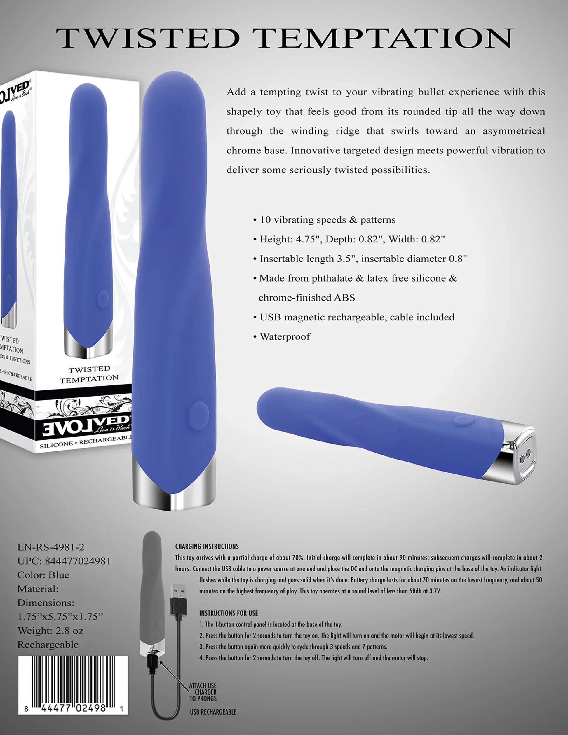 Evolved Twisted Temptation Vibrator Evolved Novelties