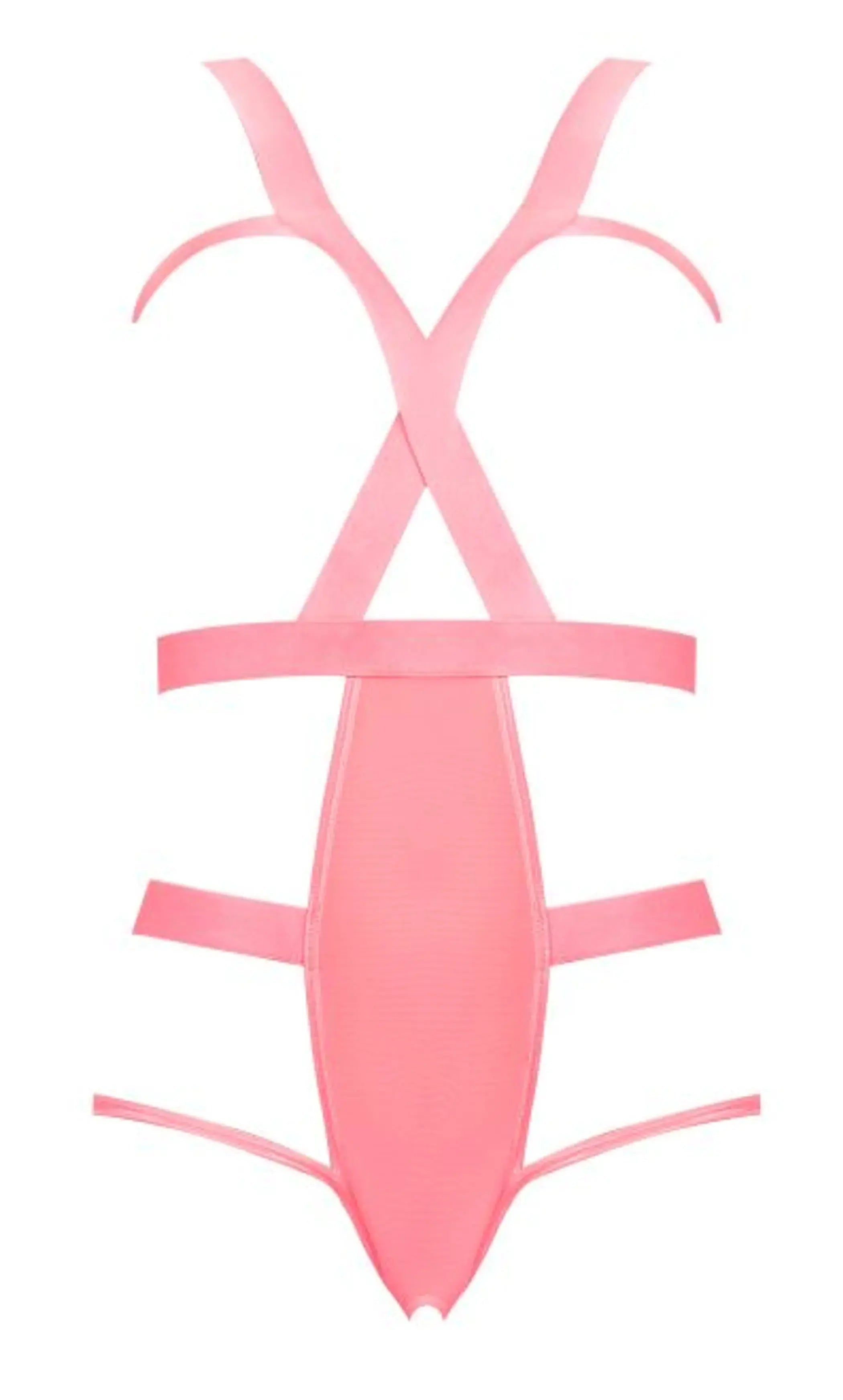 FOREVER MESH CUPLESS STRAP TEDDY CORAL Magic Silk Lingerie