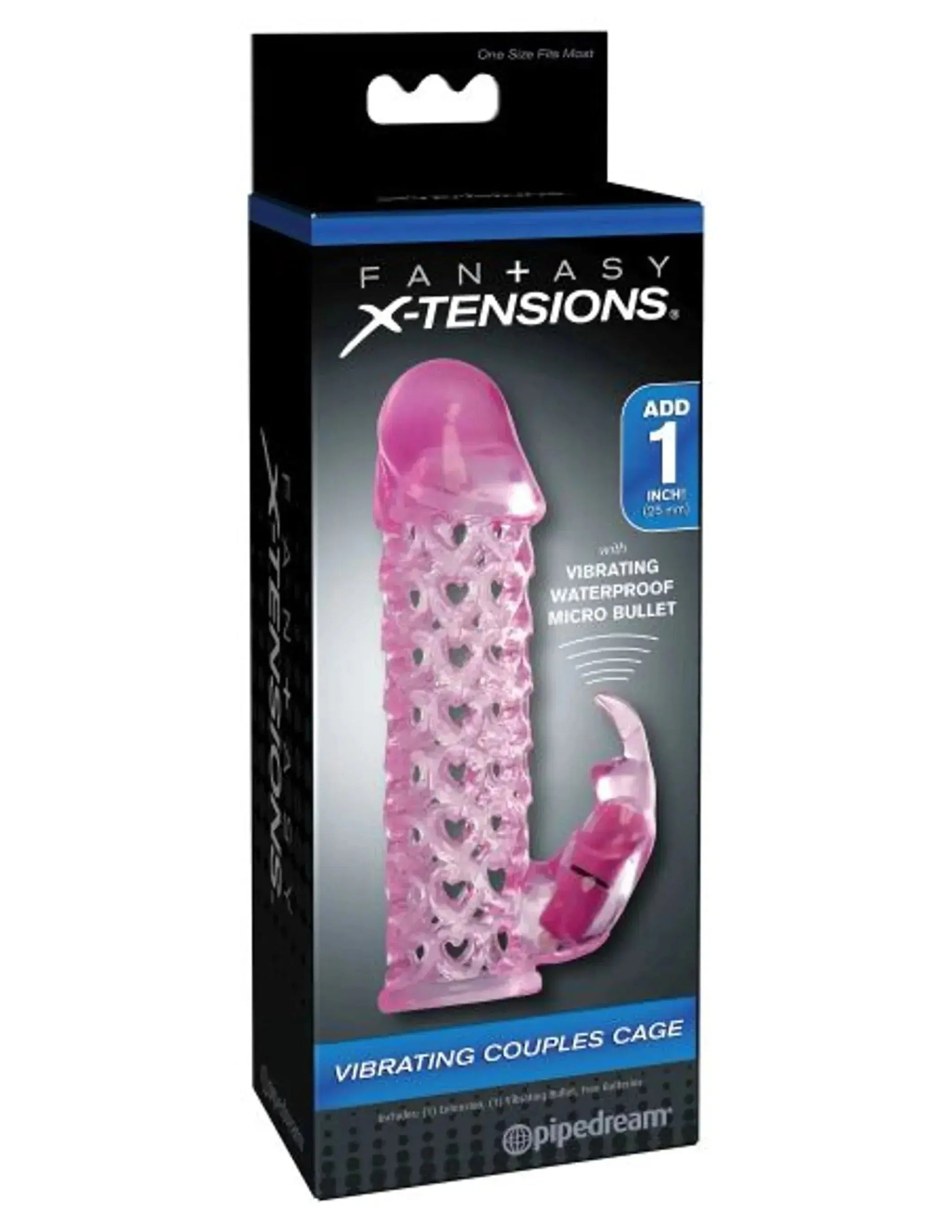 Fantasy X-Tensions Vibrating Couples Cage, Pink Pipedream Products