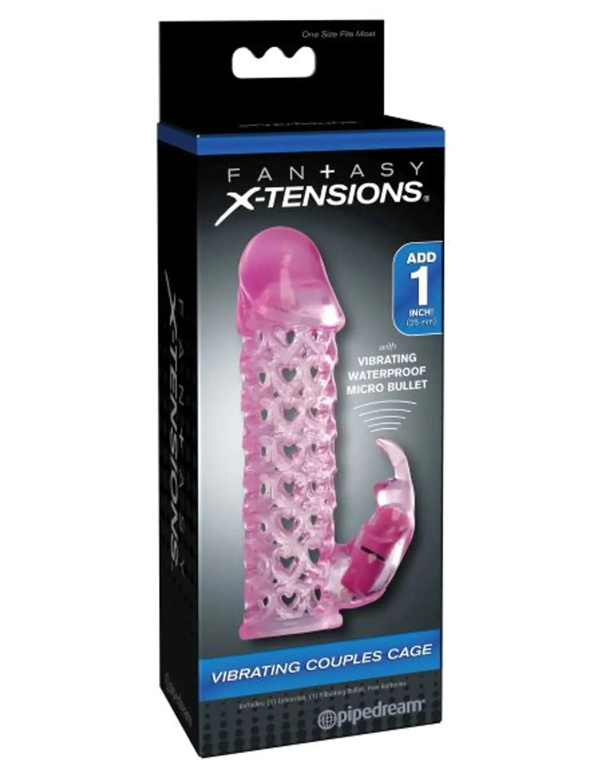 Fantasy X-Tensions Vibrating Couples Cage, Pink Pipedream Products