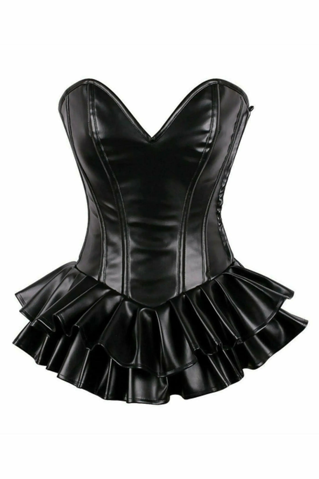 Faux Leather Steel-Boned Mini Corset Dress Daisy Corsets