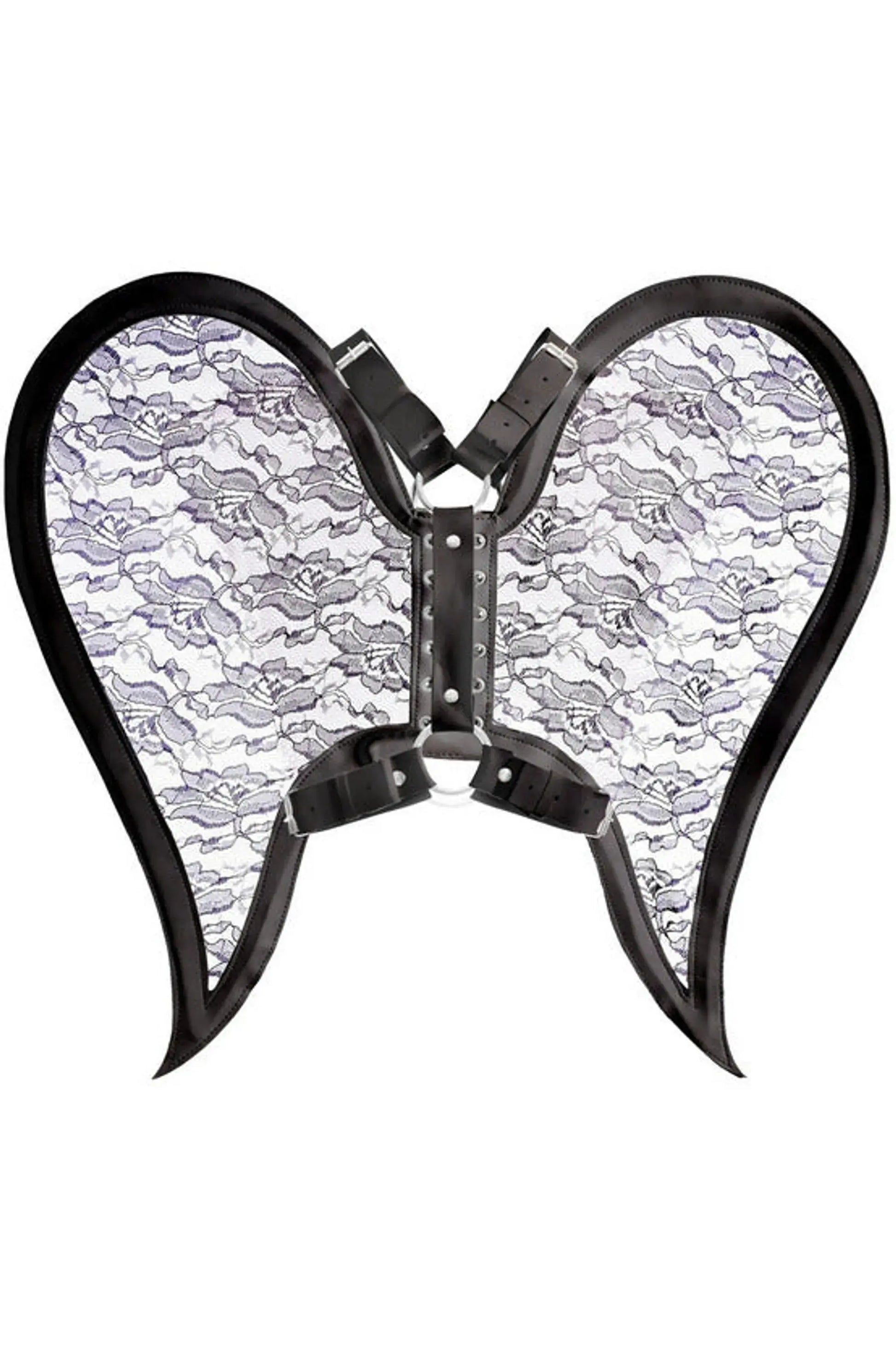Faux Leather and Lace Angel Wing Body Harness Daisy Corsets