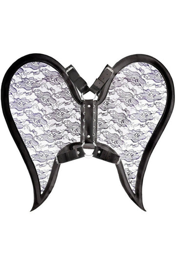 Faux Leather and Lace Angel Wing Body Harness Daisy Corsets