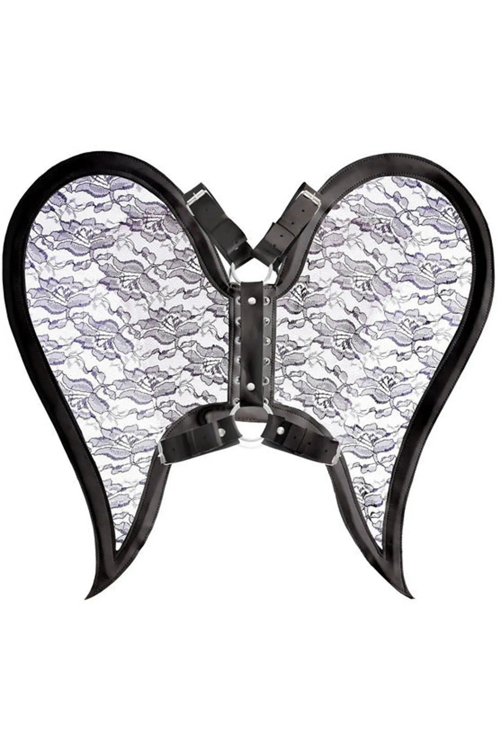 Faux Leather and Lace Angel Wing Body Harness Daisy Corsets