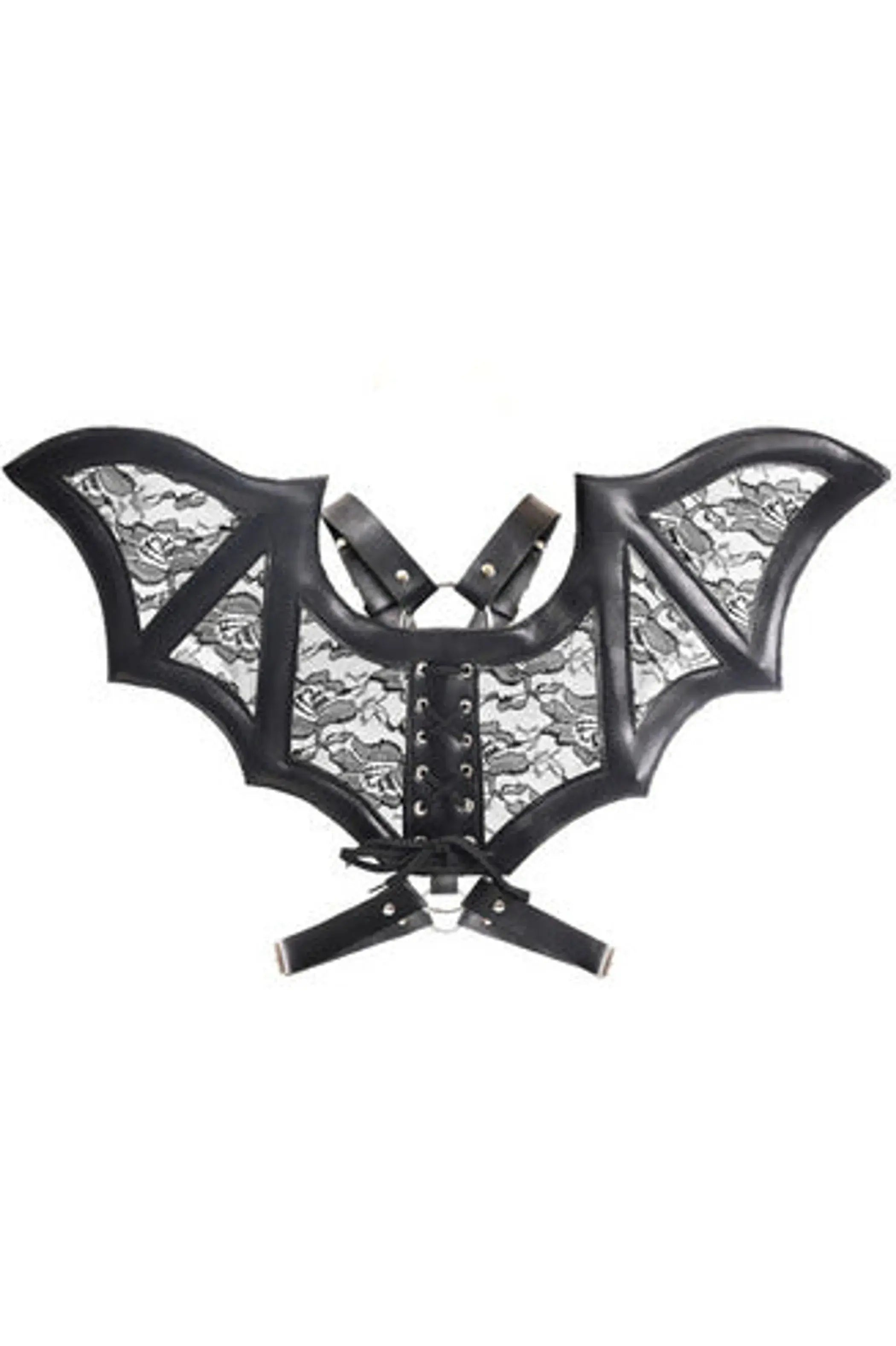 Faux Leather and Lace Wing Harness Daisy Corsets