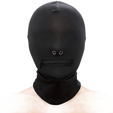 FETISH & FANTASY ZIPPERED MOUTH HOOD BLACK NS Novelties