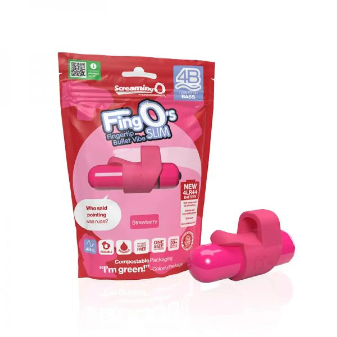 Fingo Slim Strawberry Bass Finger Vibrator Screaming O