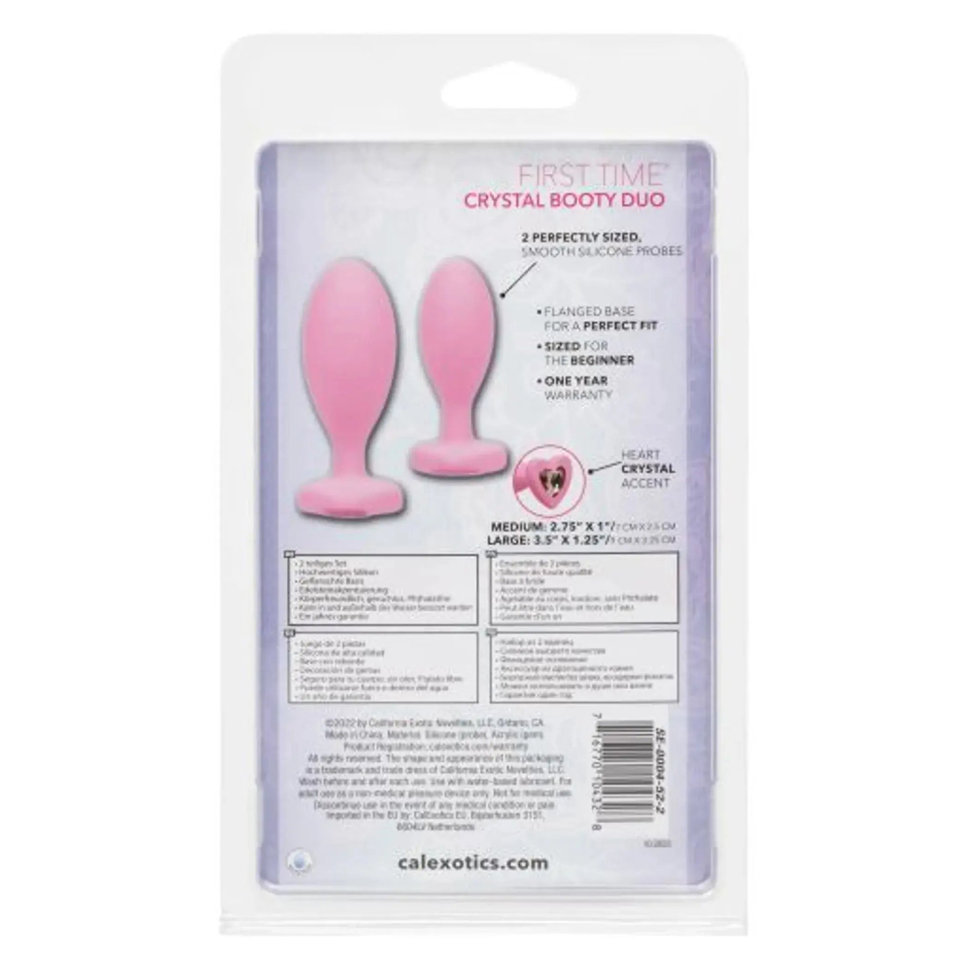 First Time Love Crystal Booty Duo Pink California Exotic Novelties