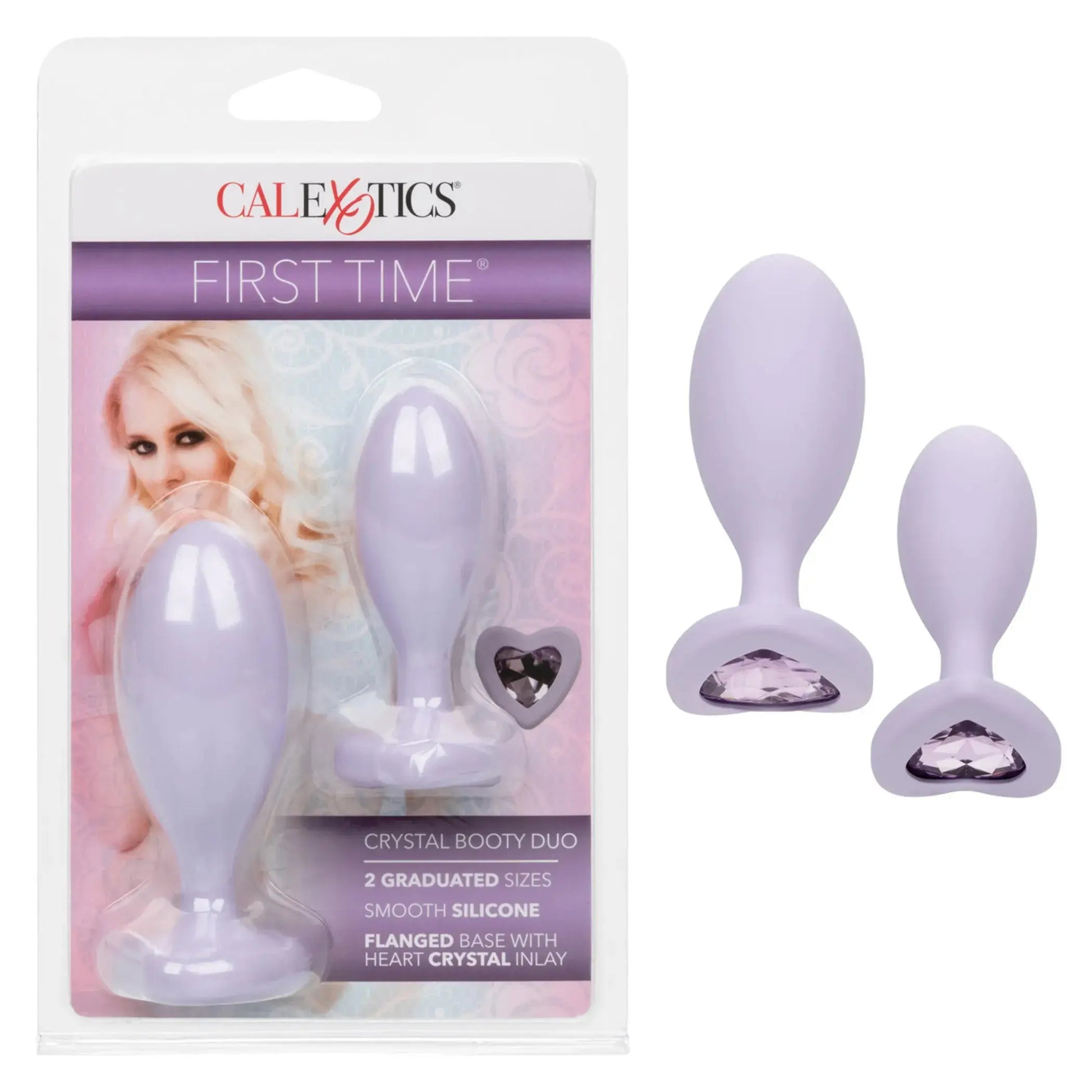 First Time Love Crystal Booty Duo Purple California Exotic Novelties