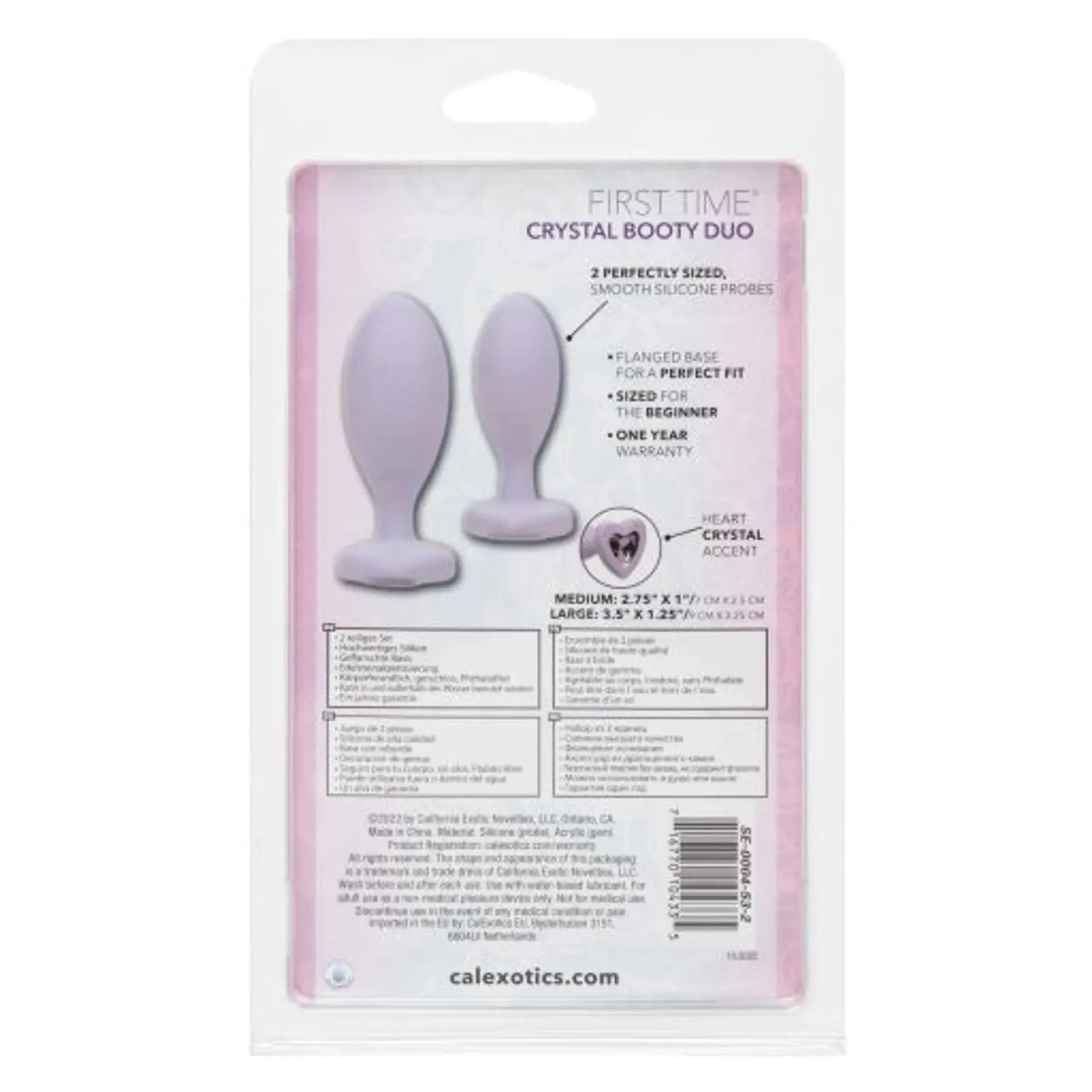 First Time Love Crystal Booty Duo Purple California Exotic Novelties