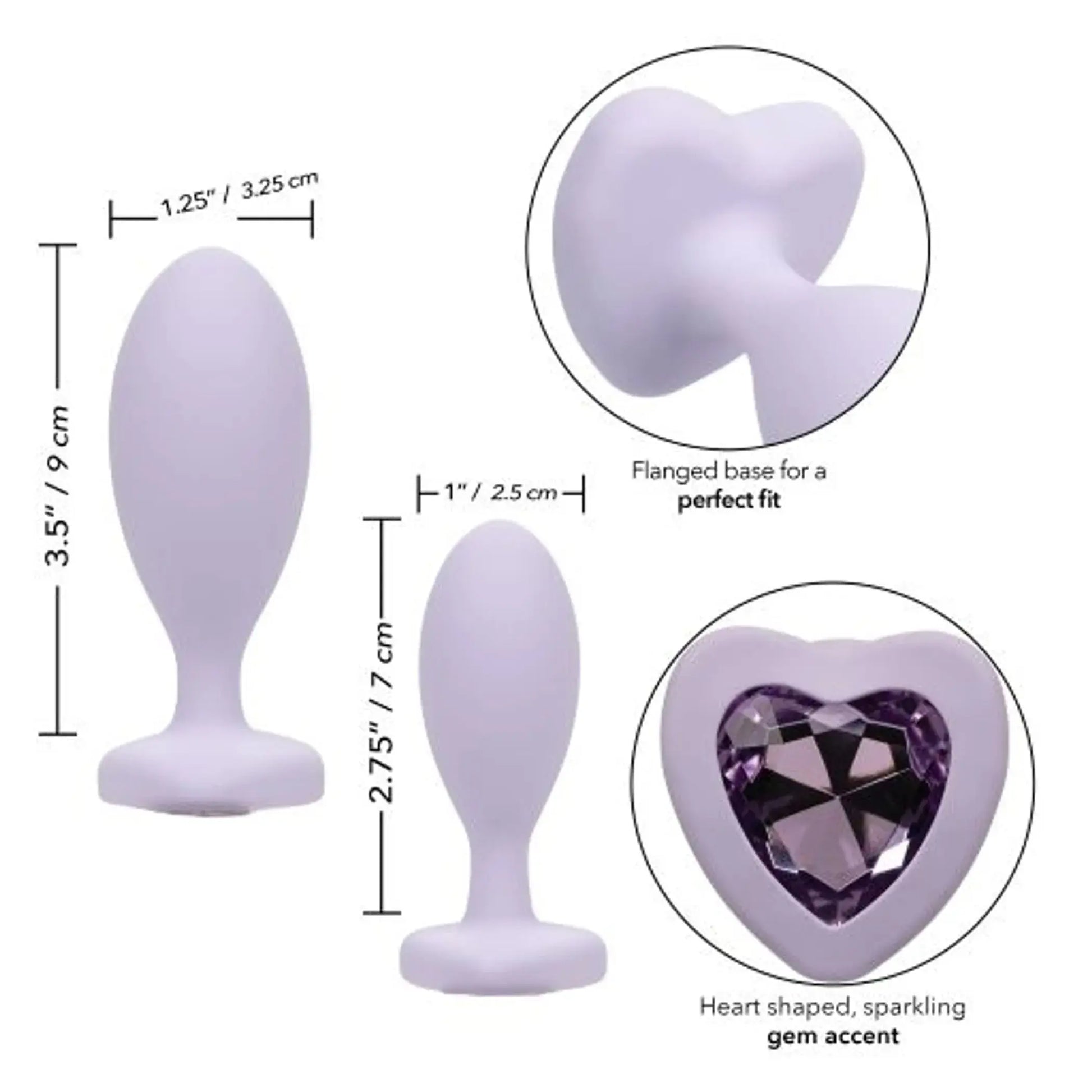 First Time Love Crystal Booty Duo Purple California Exotic Novelties