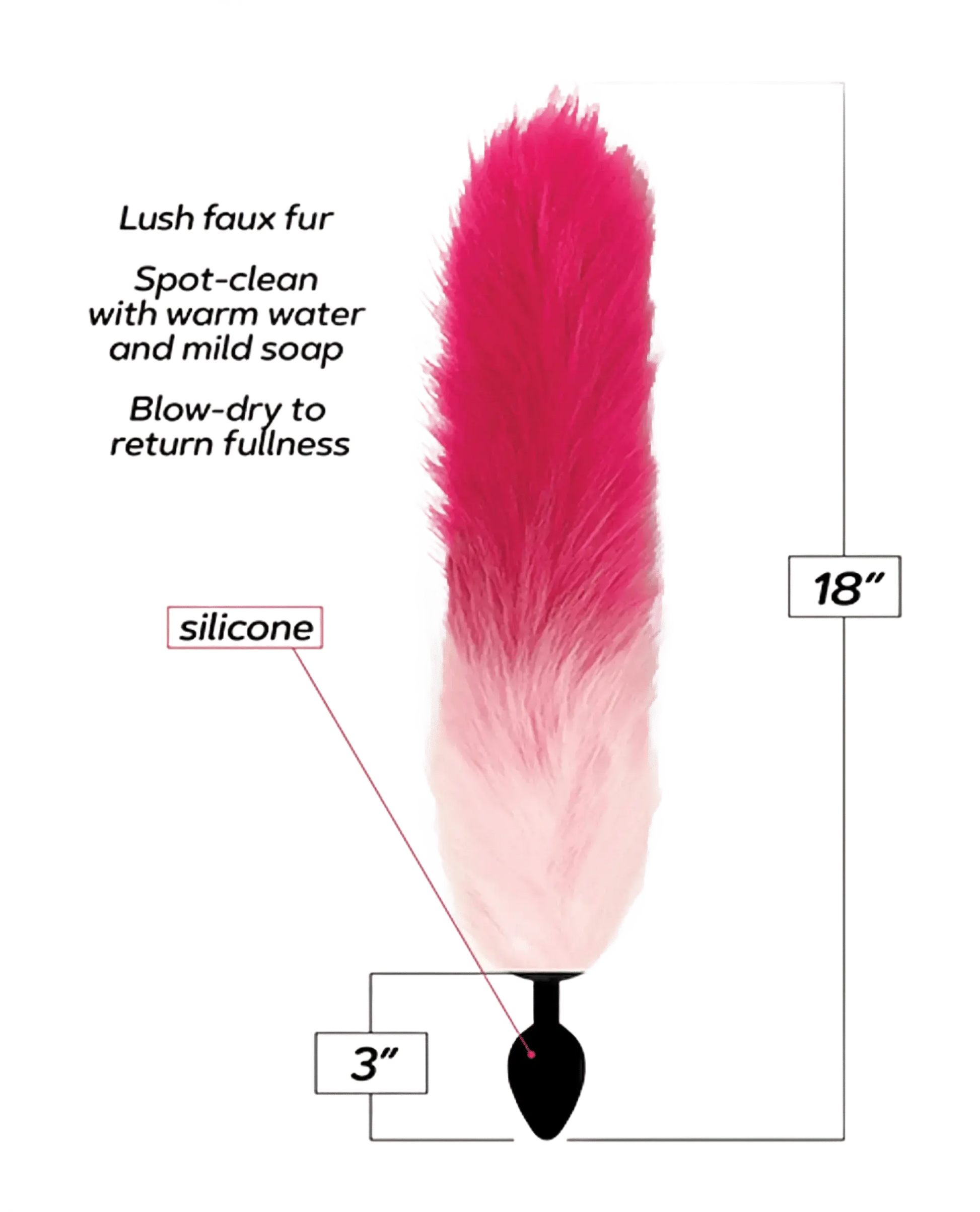 FOXY TAIL SILICONE BUTT PLUG PINK Icon Brands