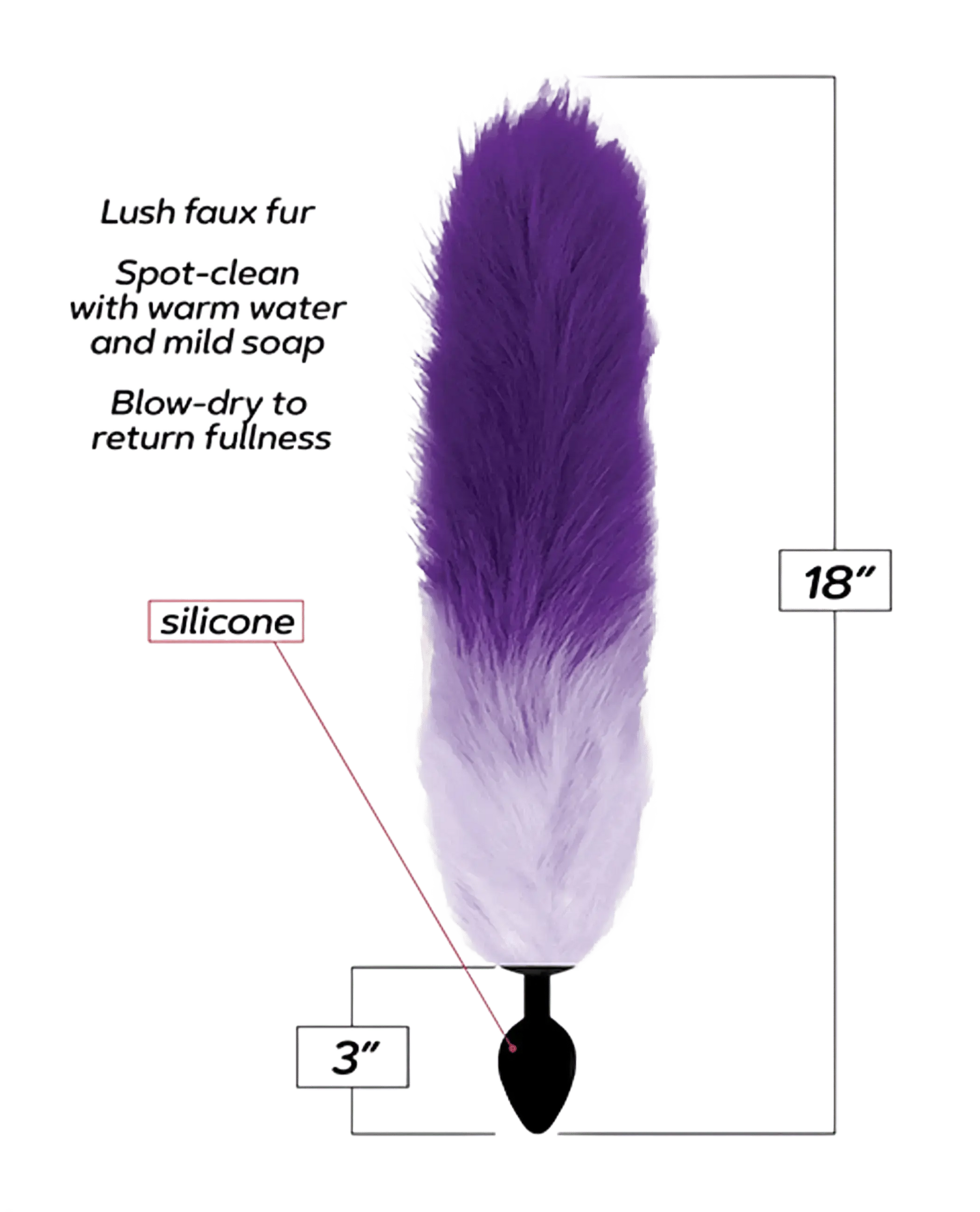FOXY TAIL SILICONE BUTT PLUG PURPLE Icon Brands