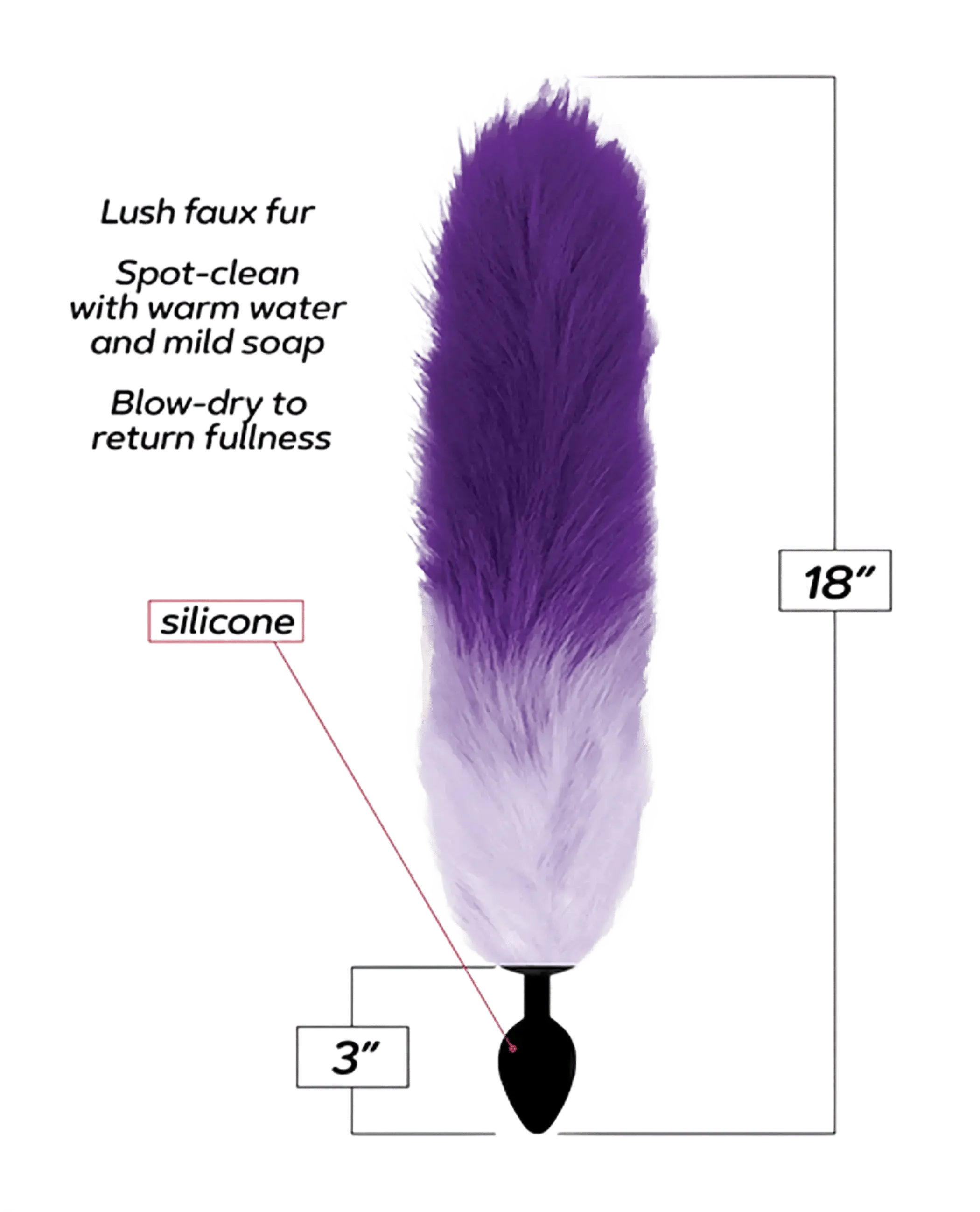 FOXY TAIL SILICONE BUTT PLUG PURPLE Icon Brands