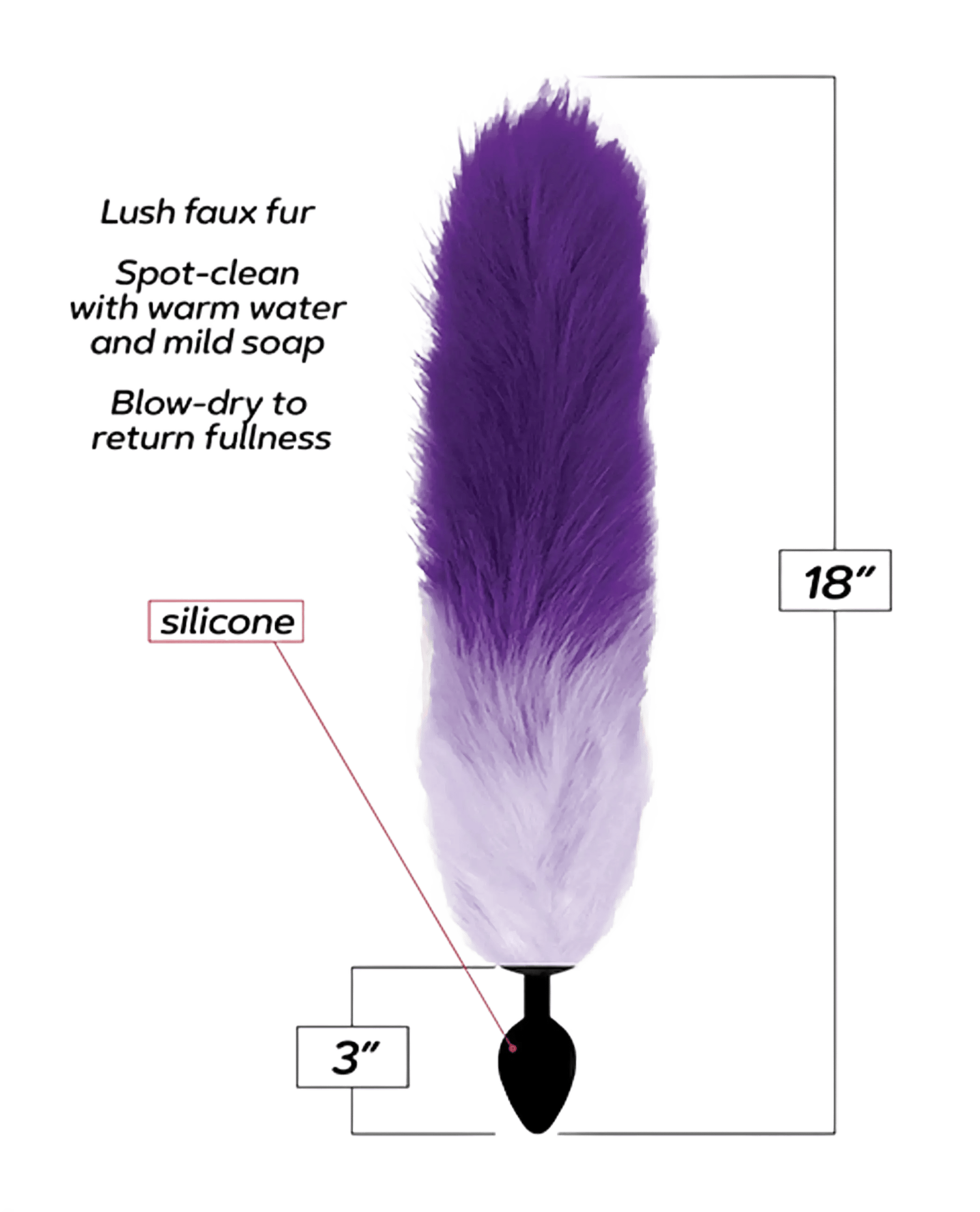 FOXY TAIL SILICONE BUTT PLUG PURPLE Icon Brands
