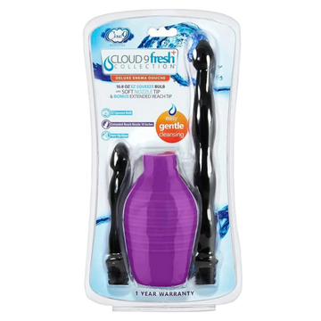 CLOUD 9 FRESH + DELUXE ANAL ENEMA DOUCHE KIT 10.8 OZ EZ SQUEEZE BULB W/ SOFT NOZZLE Cloud 9 Novelties