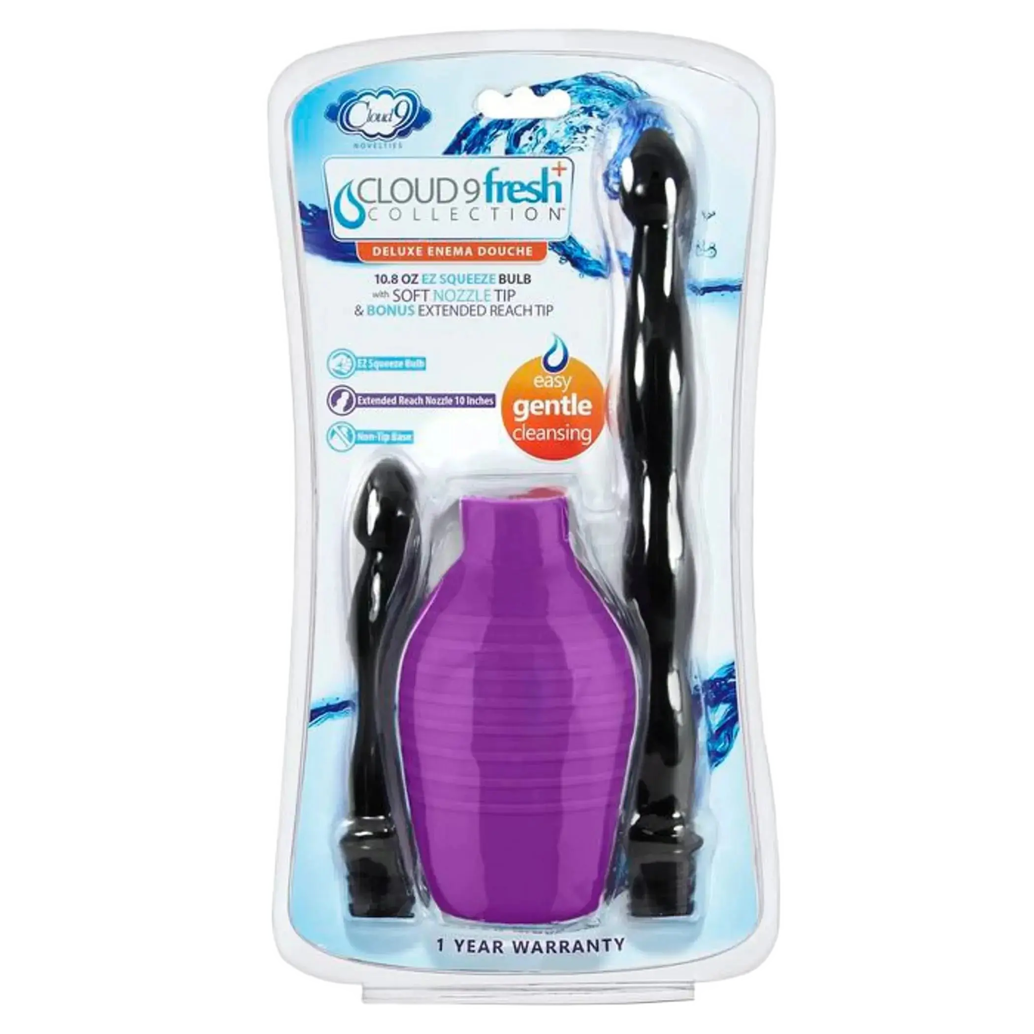 CLOUD 9 FRESH + DELUXE ANAL ENEMA DOUCHE KIT 10.8 OZ EZ SQUEEZE BULB W/ SOFT NOZZLE Cloud 9 Novelties