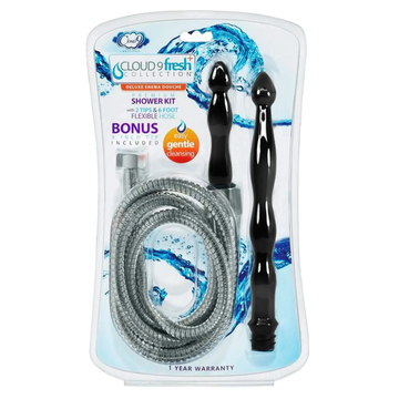 CLOUD 9 FRESH + DELUXE ANAL ENEMA PREMIUM SHOWER KIT W/ 2 TIPS & 6 FT STAINLESS STEEL Cloud 9 Novelties