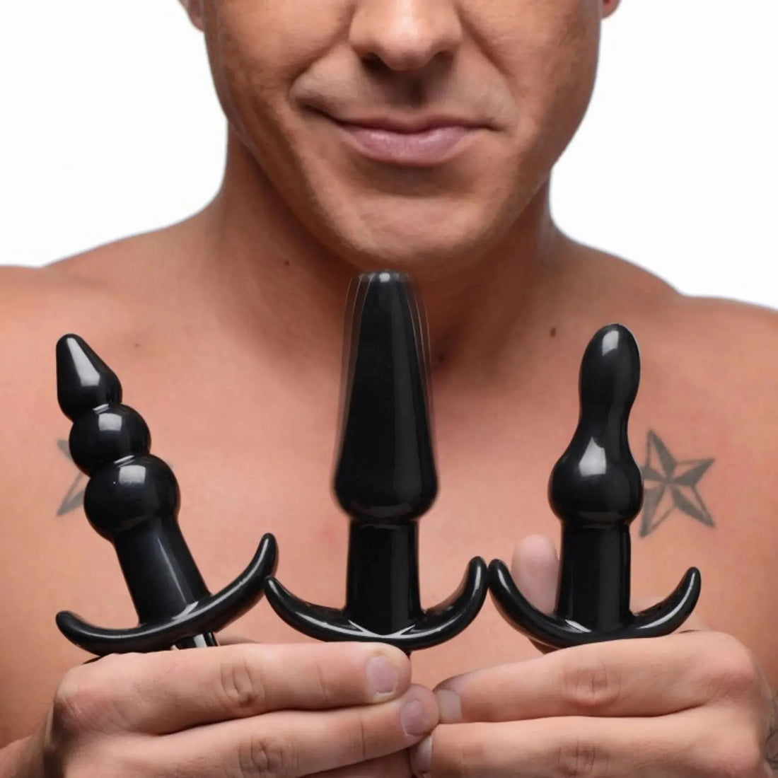 Frisky Thrill Trio Anal Plug Set Black XR Brands