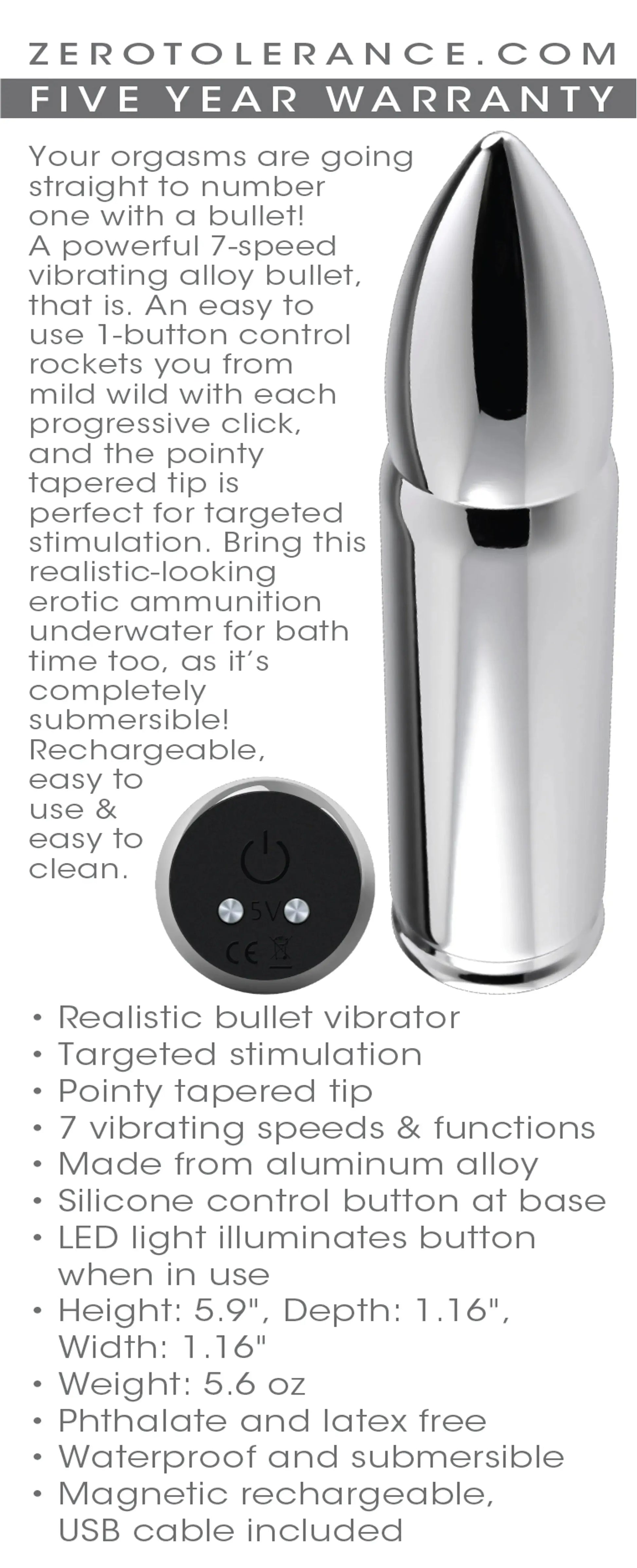 Full Metal Love Bullet Vibrator Evolved Novelties