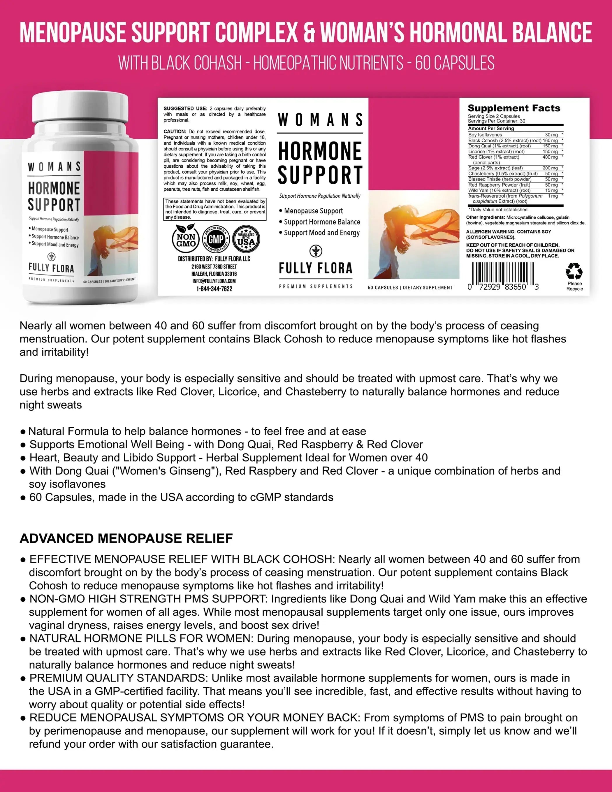 Fully Flora Hormone Support - 2 Bottle Pack Totally Products