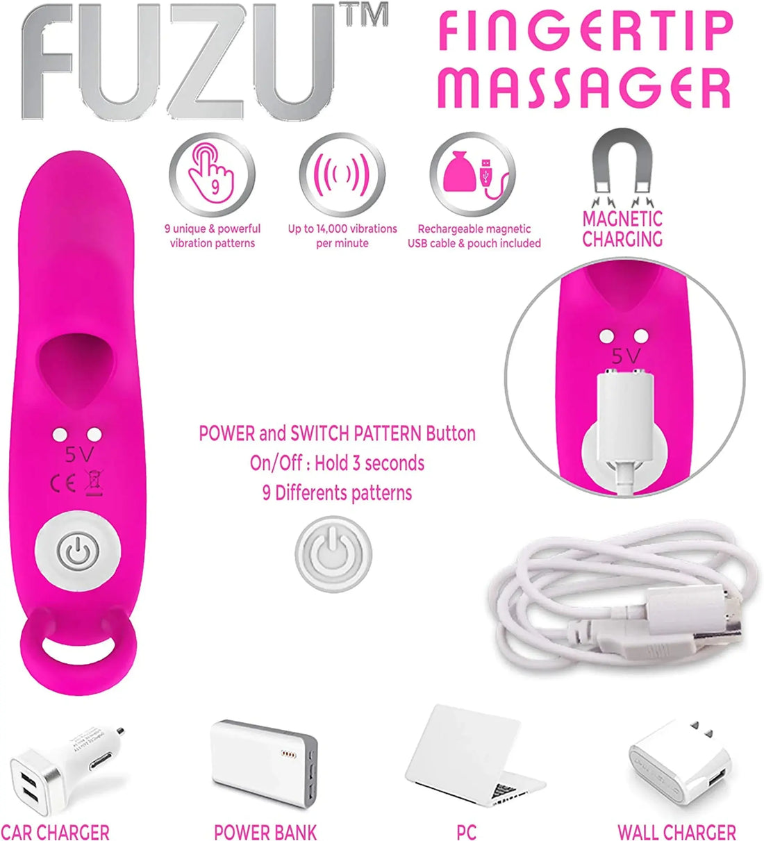 Fuzu Sensa Skin Activated Fingertip Vibe Pink Doctor Love