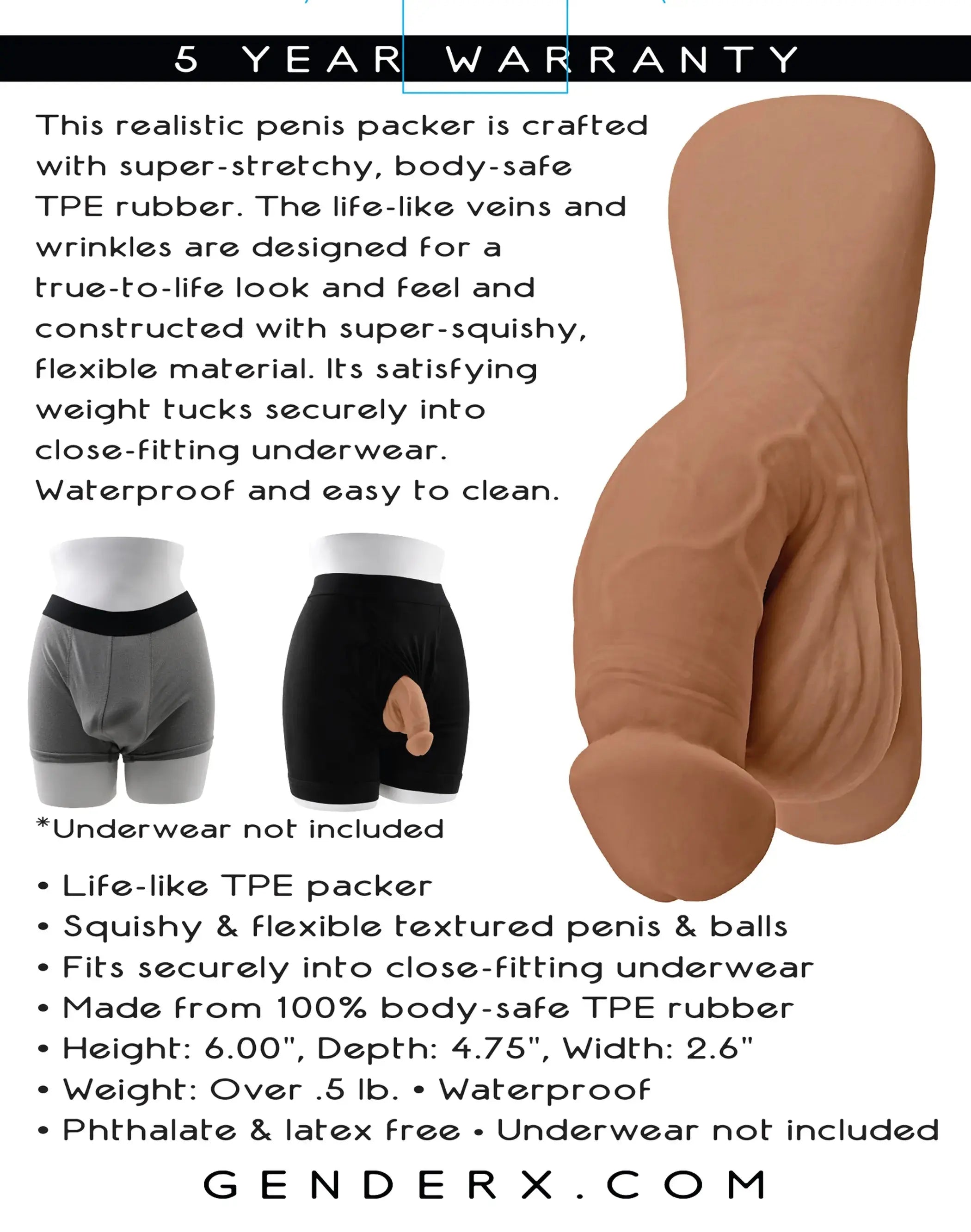 GENDER X 4IN PACKER MEDIUM Evolved Novelties