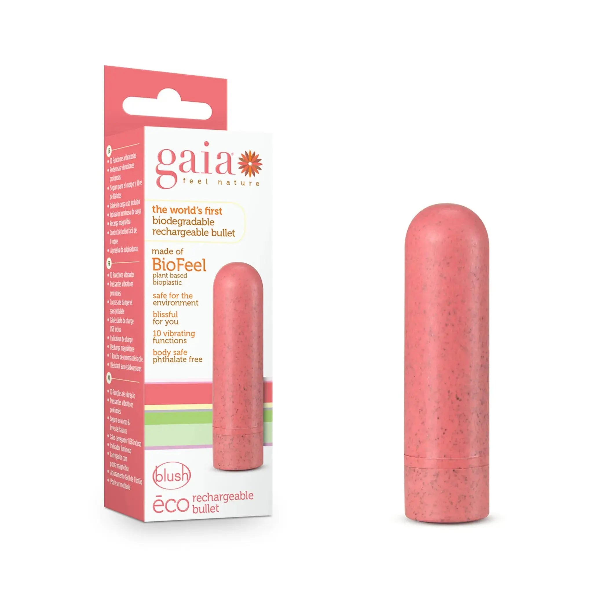Gaia Eco Rechargeable Bullet Coral Blush Novelties
