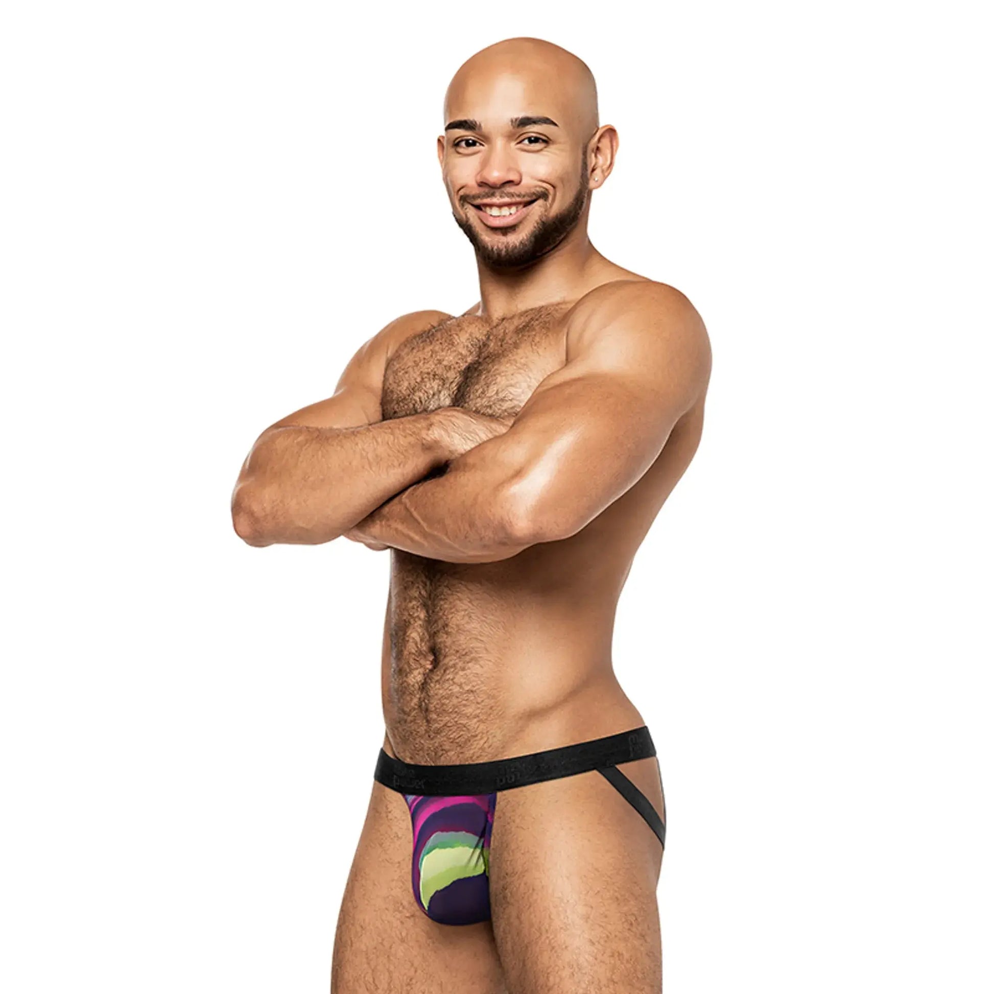 Galactic Print Strappy Jock Male Power Lingerie