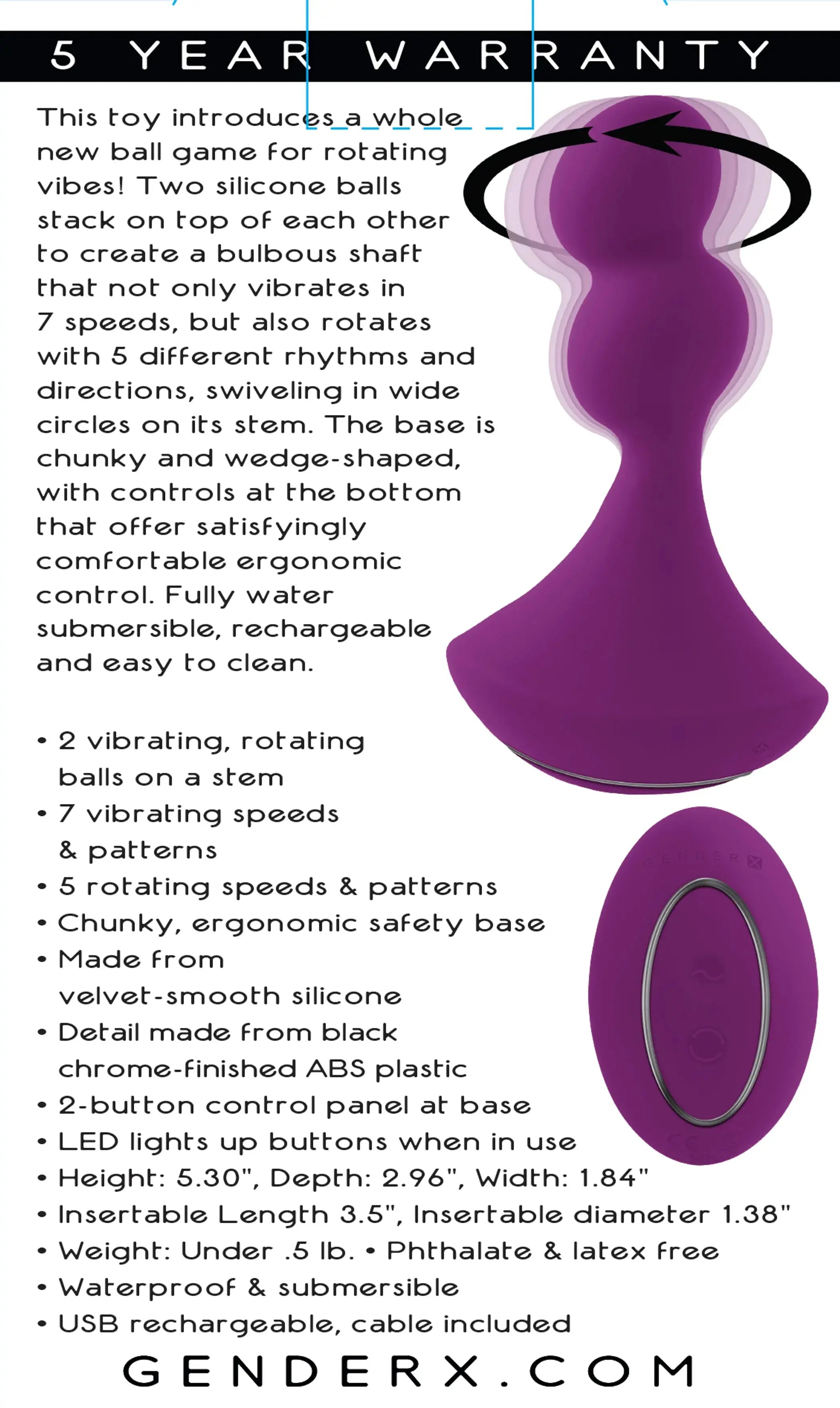 Gender X Ball Game Vibrating Plug Evolved Novelties