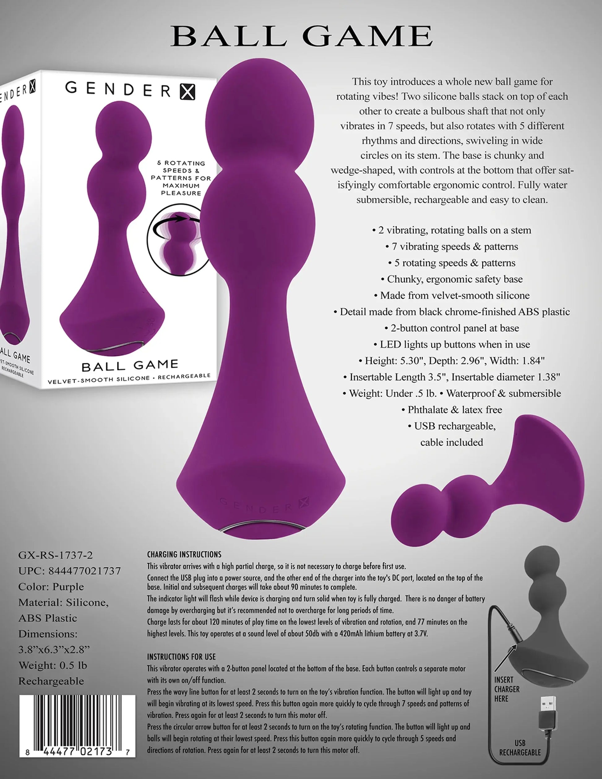 Gender X Ball Game Vibrating Plug Evolved Novelties
