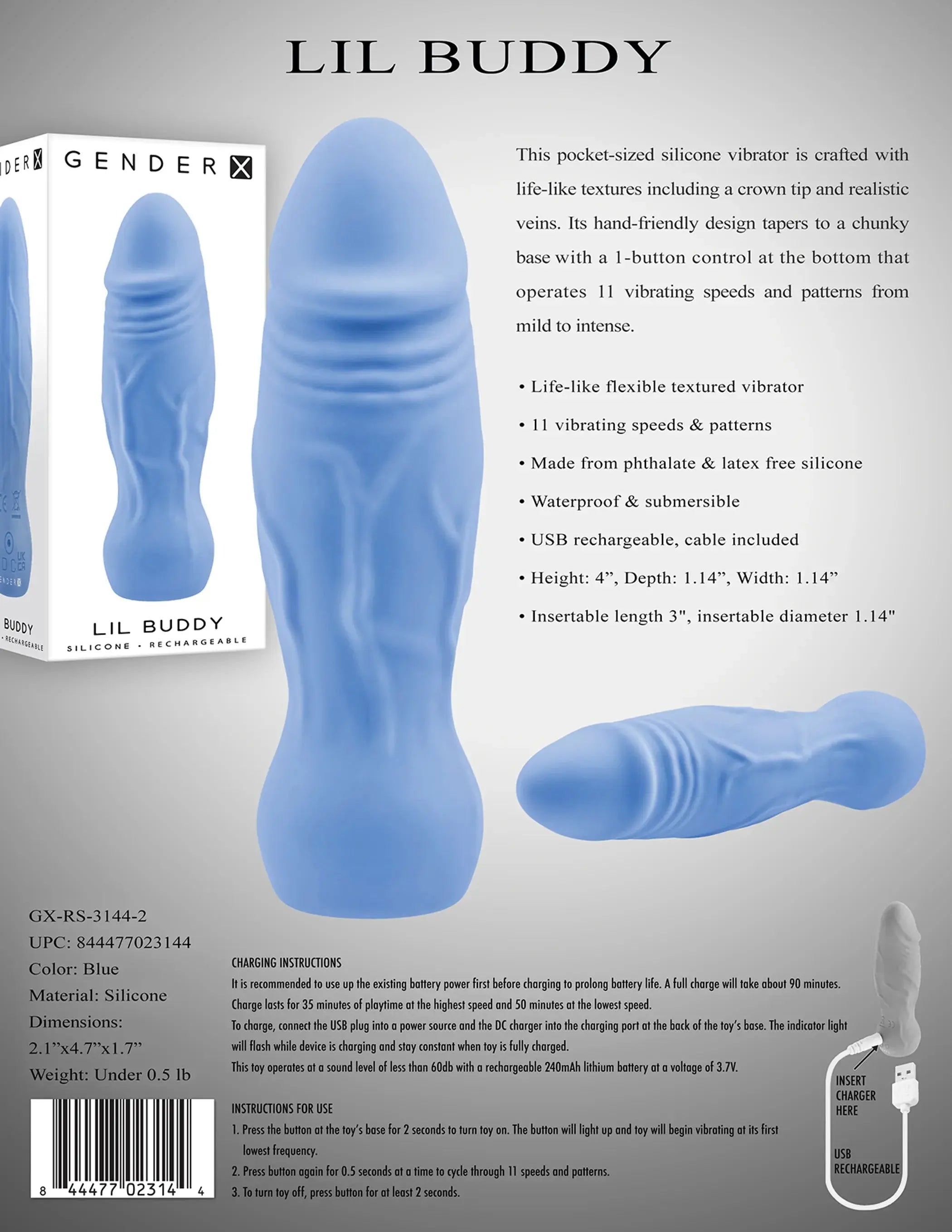 Gender X Lil Buddy Vibrator Evolved Novelties