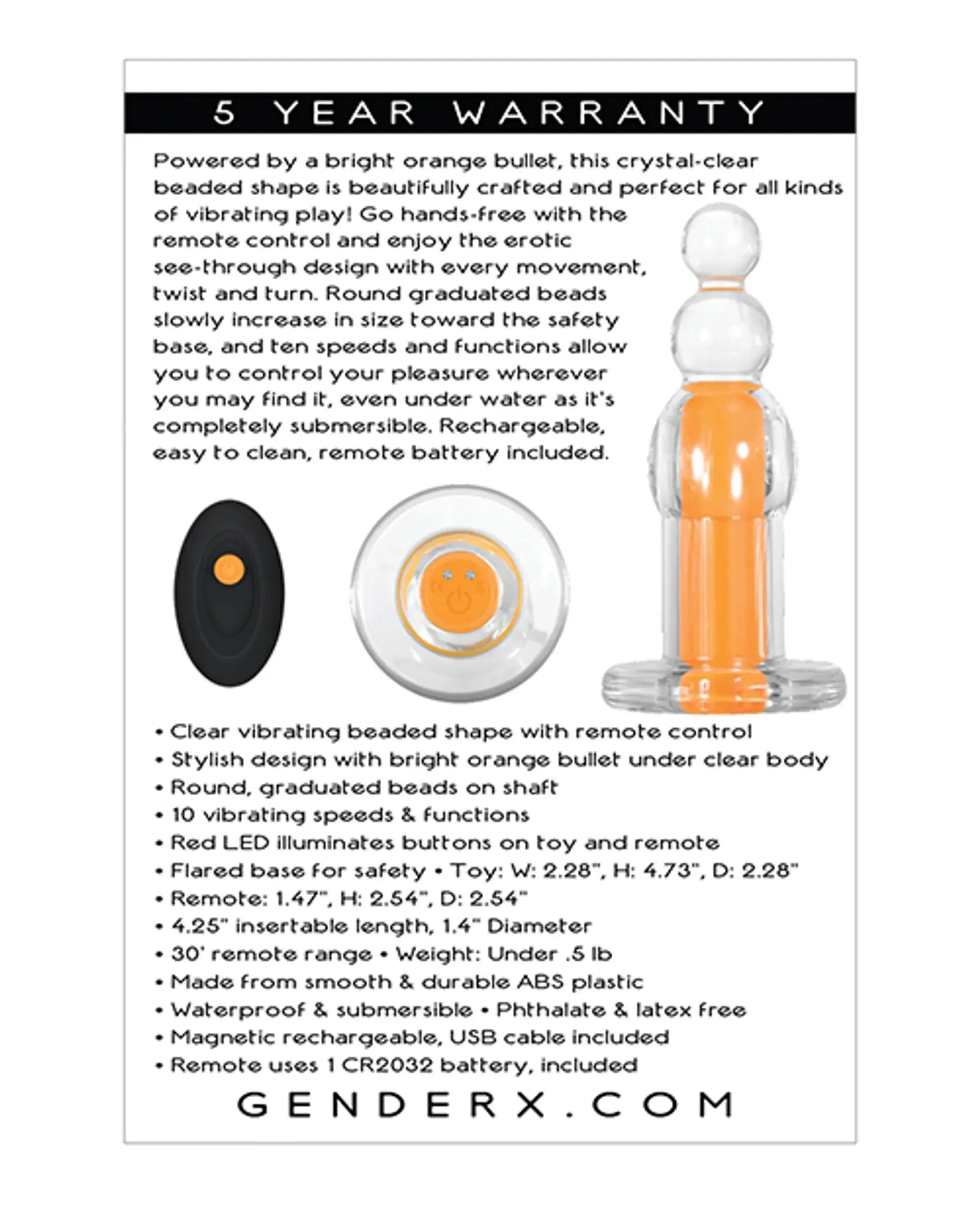 Gender X Orange Dream Beaded Vibrator Evolved Novelties