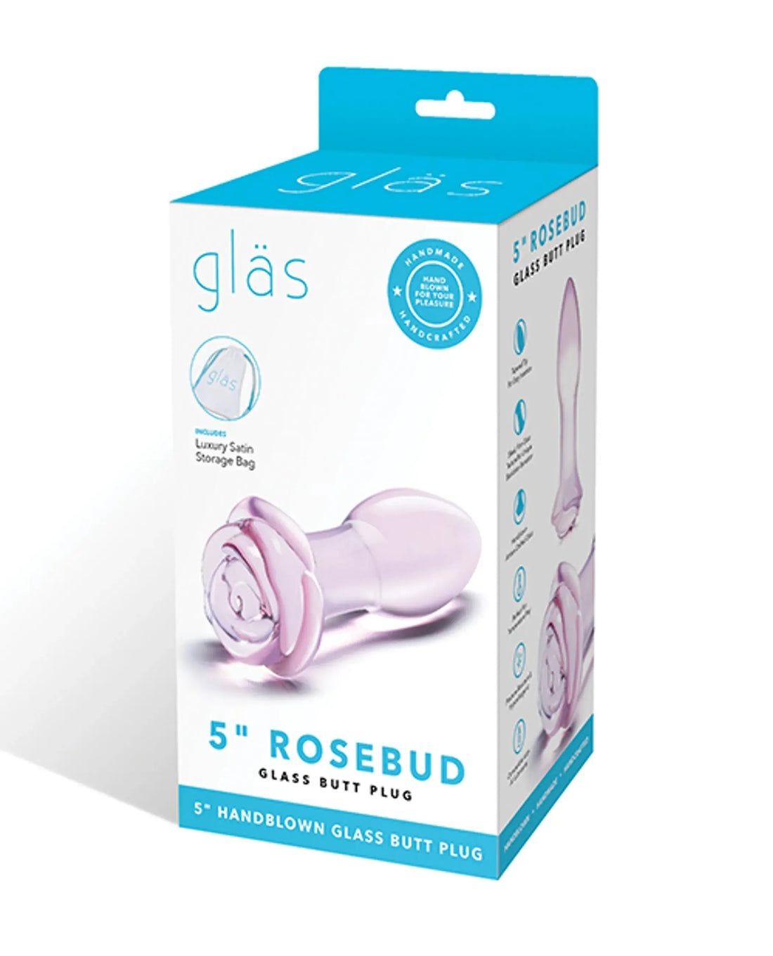 Glas 5 Rosebud Glass Butt Plug Electric / Hustler Lingerie