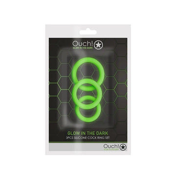 Glow 3-Piece Cock Ring Set SHOTS AMERICA