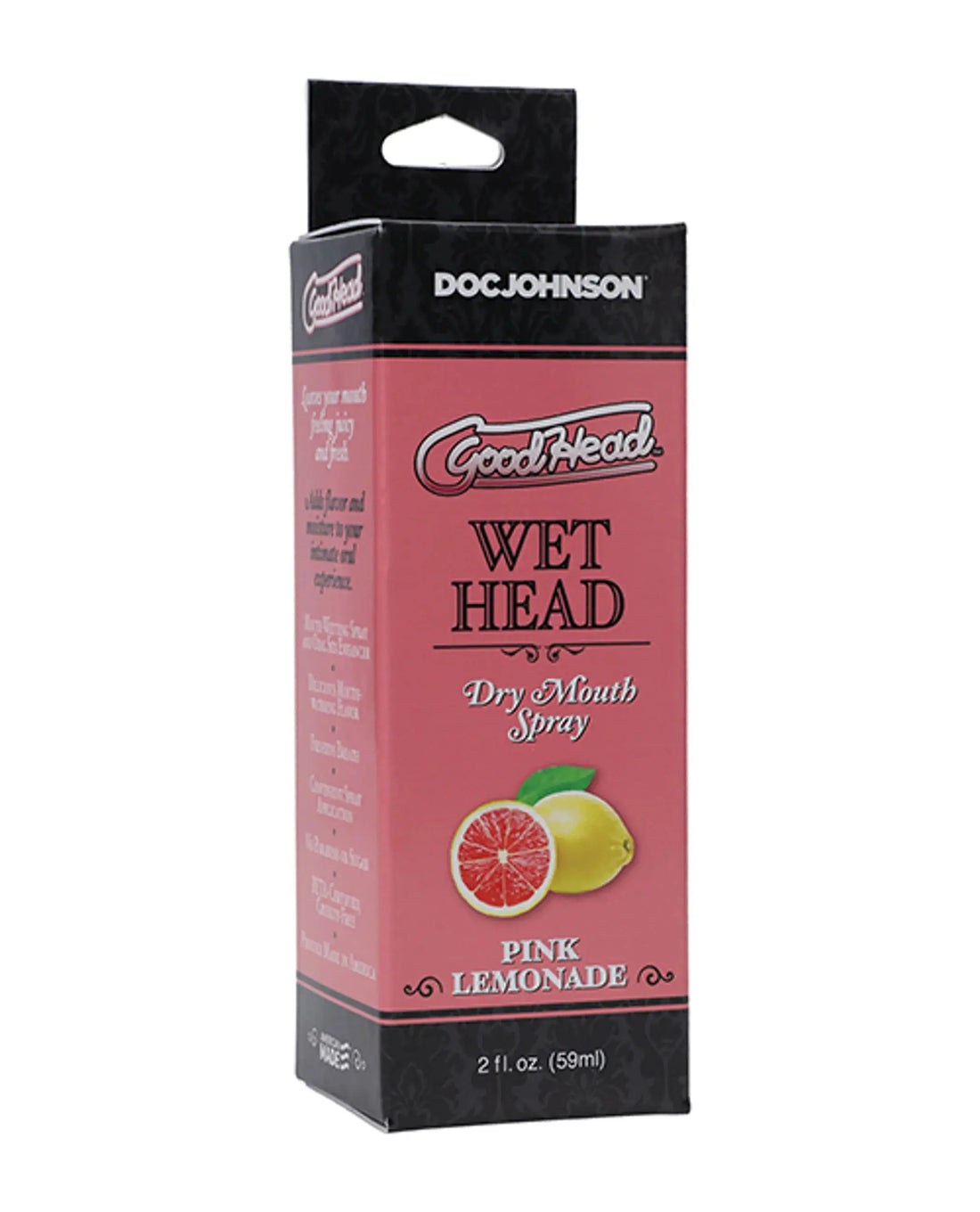 Goodhead Wet Head Dry Mouth Spray Pink Lemonade 2 oz Doc Johnson Novelties
