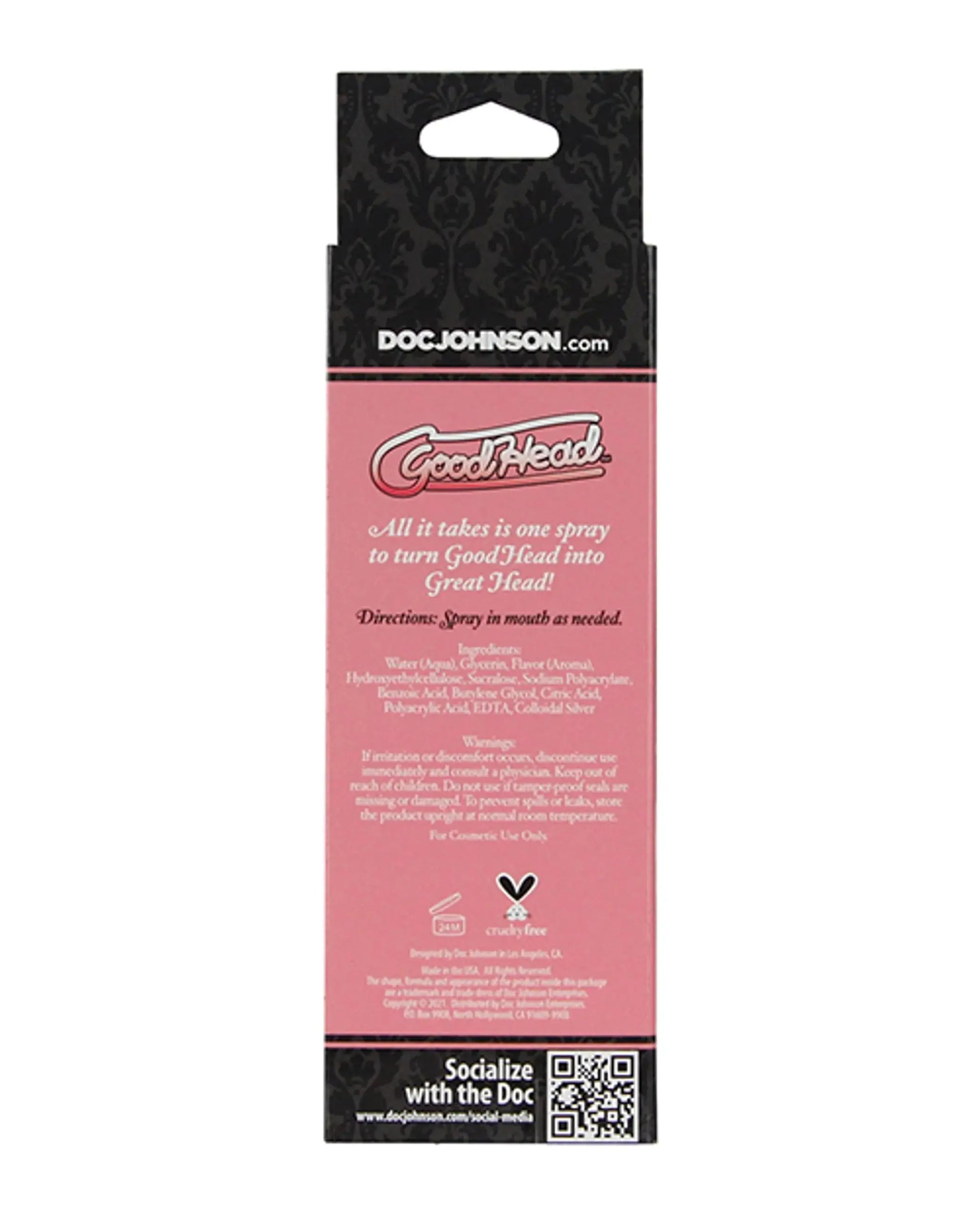 Goodhead Wet Head Dry Mouth Spray Pink Lemonade 2 oz Doc Johnson Novelties