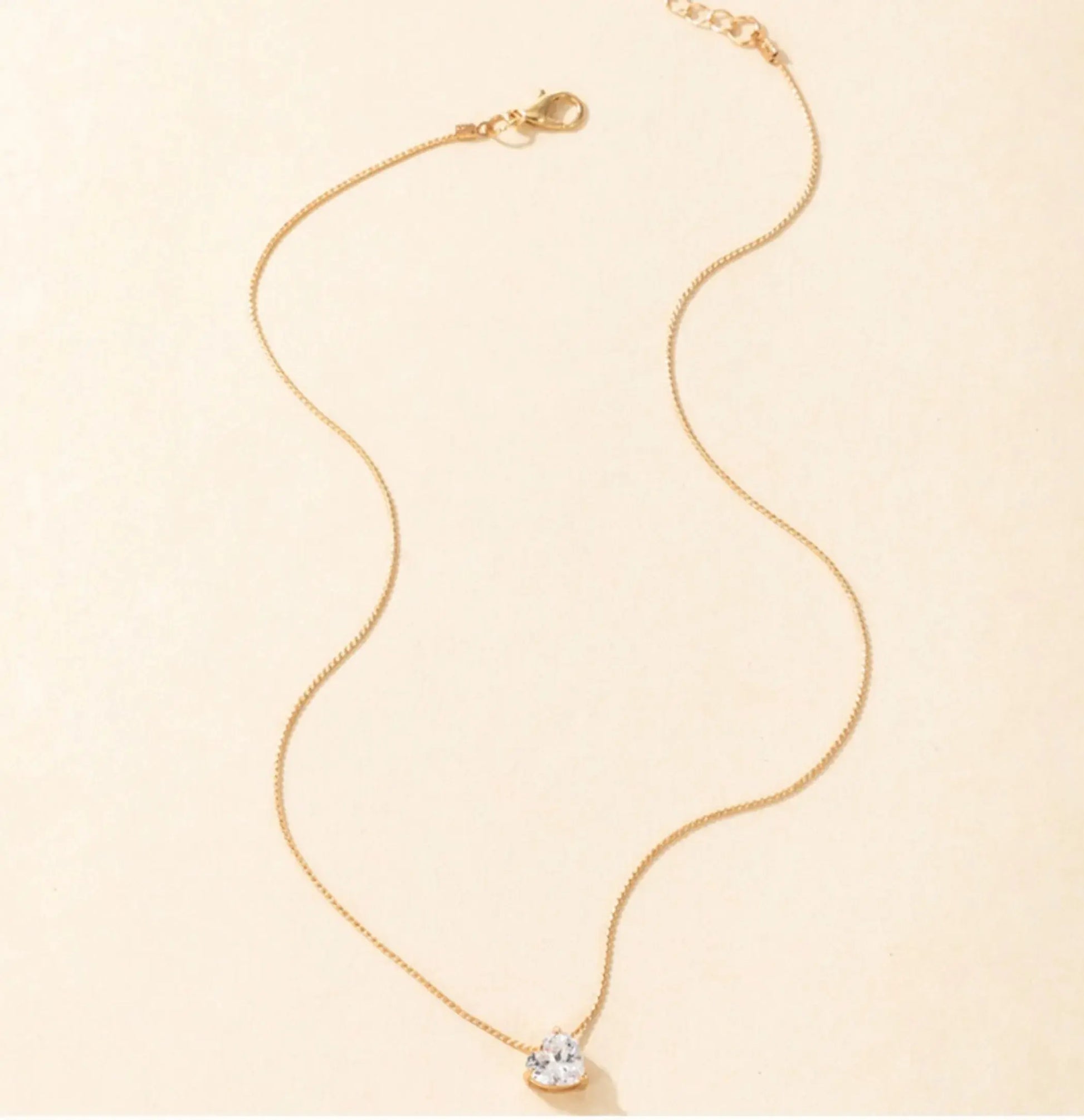 Gorgeous Zircon Diamond Heart Clavicle Chain La Belle Fantastique