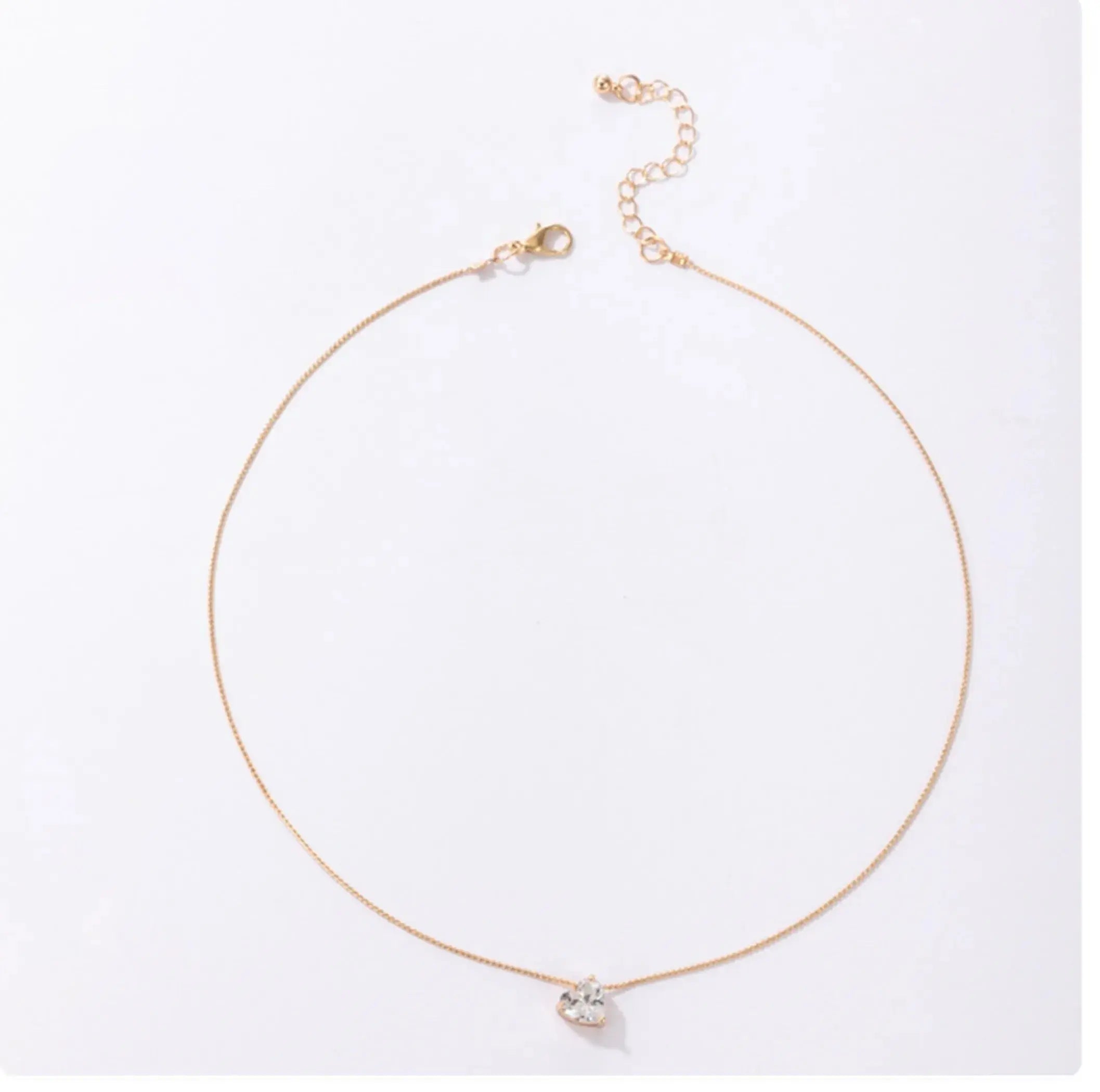 Gorgeous Zircon Diamond Heart Clavicle Chain La Belle Fantastique
