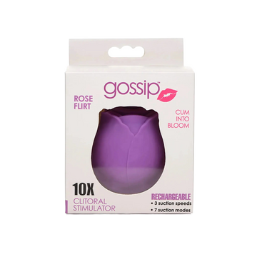 GOSSIP ROSE 10X SILICONE CLIT SUCTION STIMULATOR VIOLET CURVE NOVELTIES