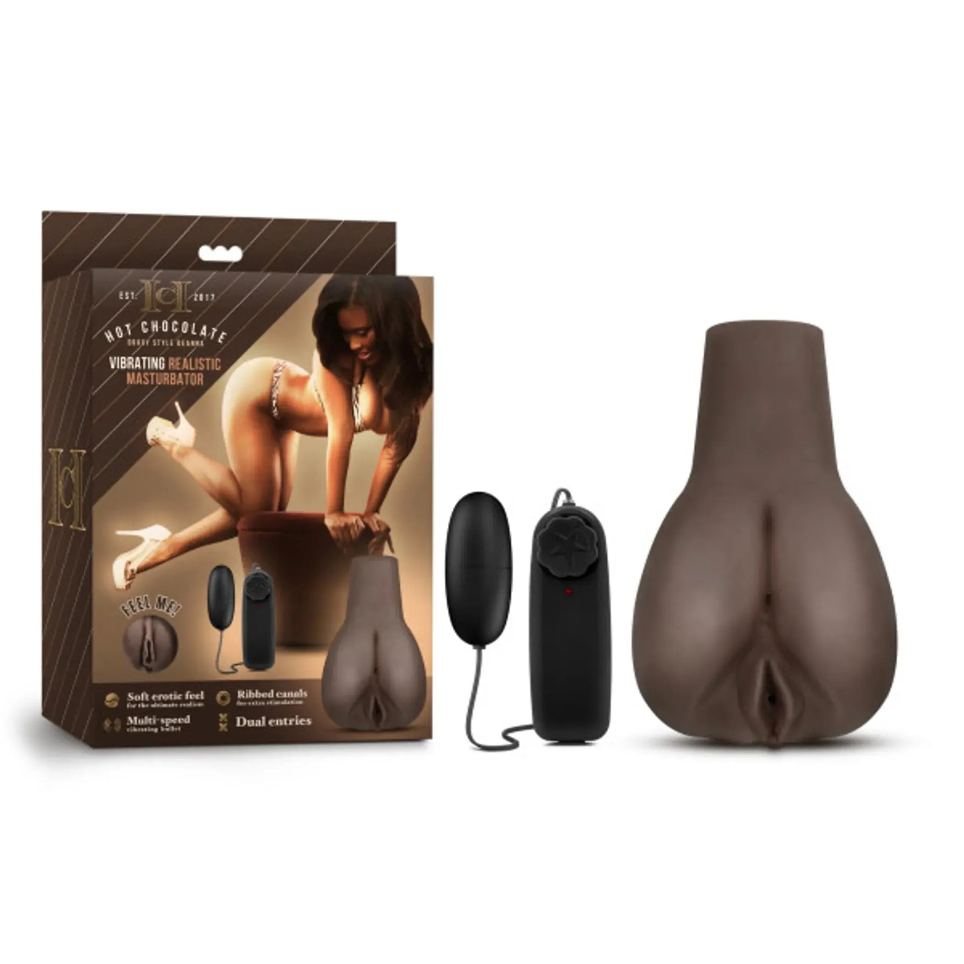 HOT CHOCOLATE DOGGY STYLE DEANNA VIBRATING REALISTIC MASTURBATOR CHOCOLATE Blush Novelties