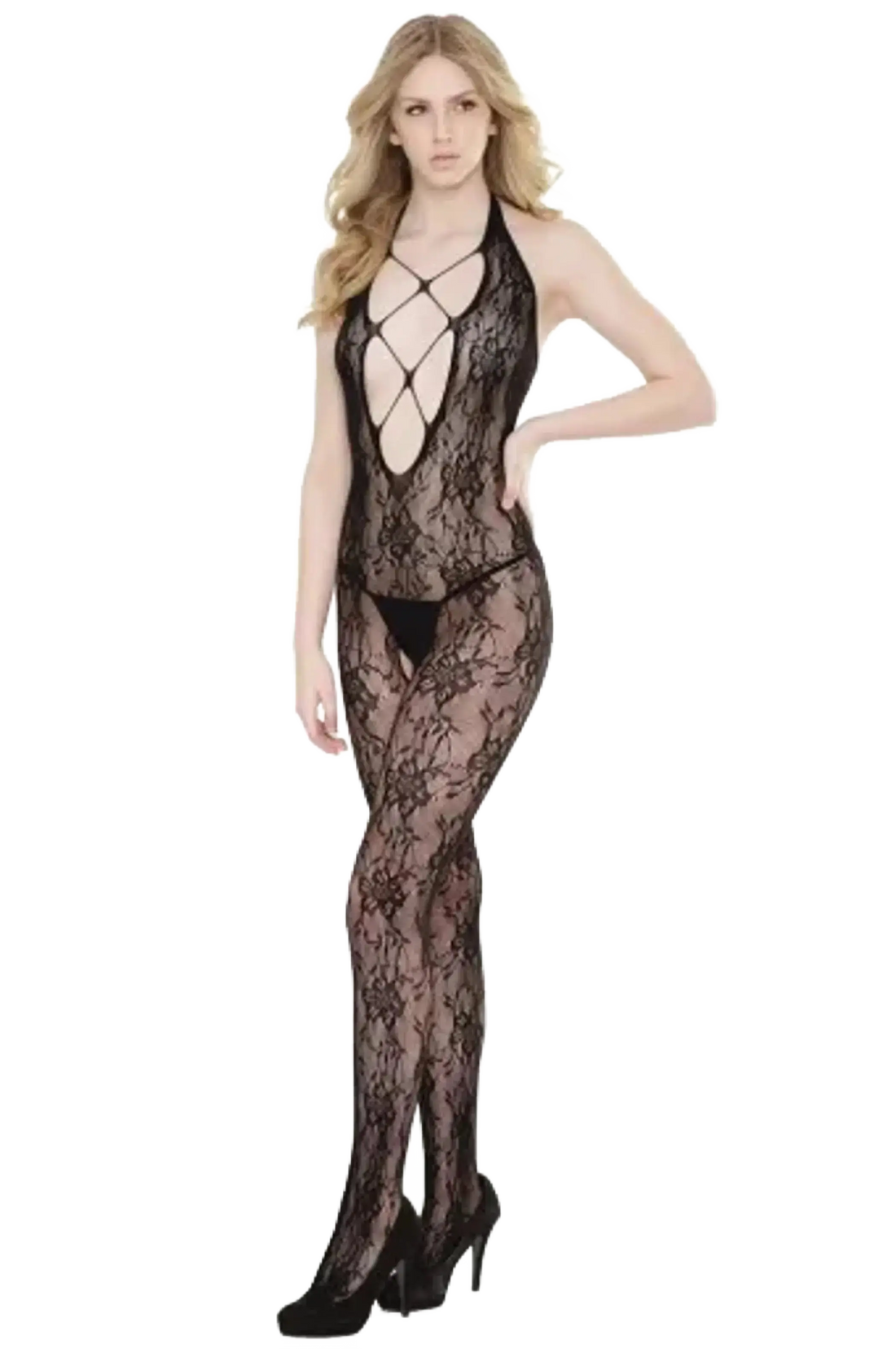 Coquette Halter Crotchless Body Stocking Coquette