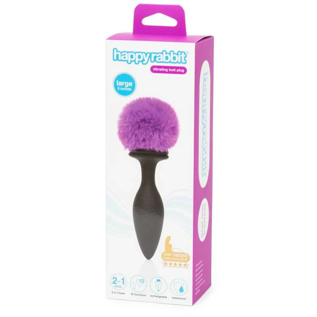 Happy Rabbit Large Vibrating Bunny Tail Butt Plug Love Honey