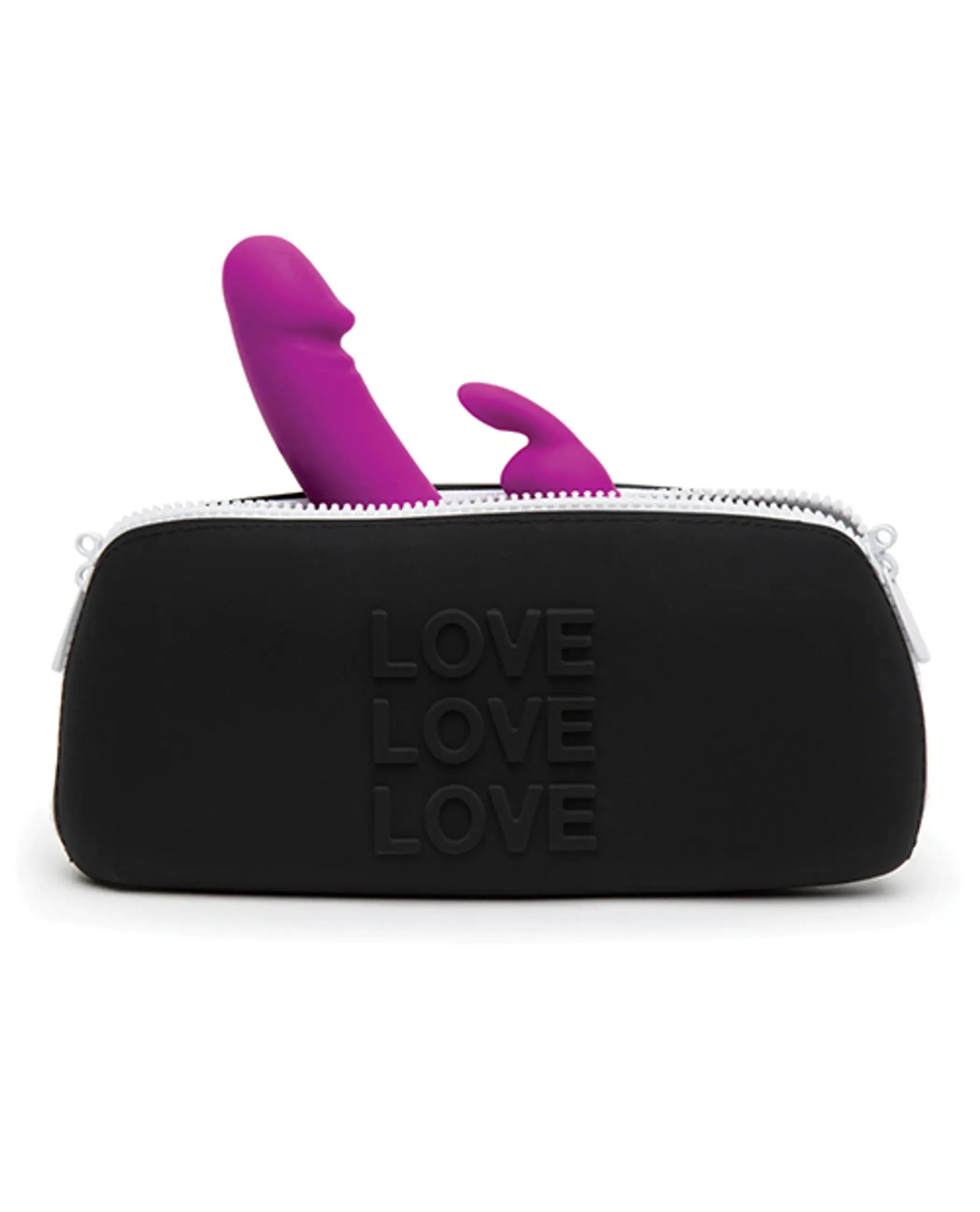 Happy Rabbit Love Medium Black Silicone Storage Bag Love Honey