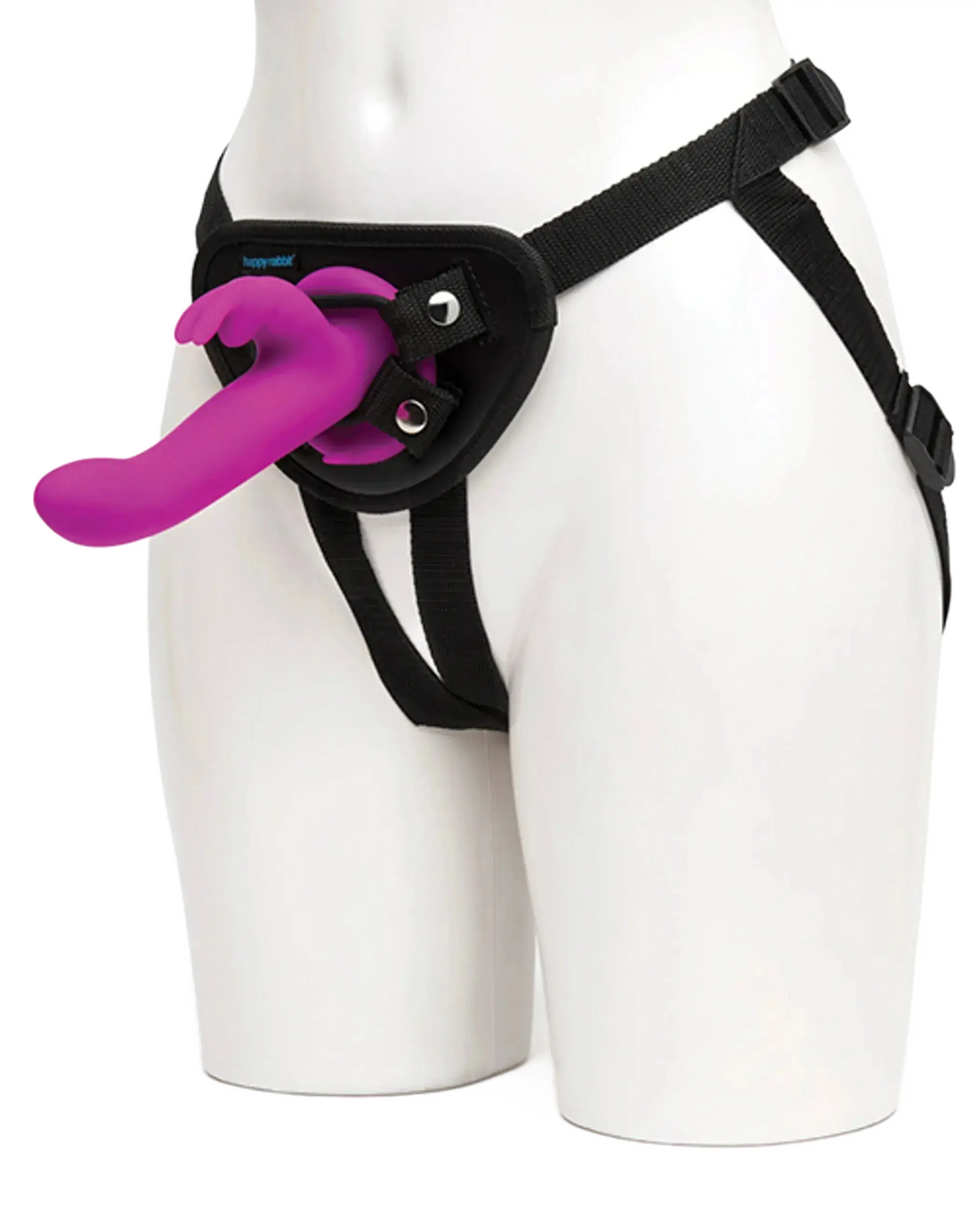 HAPPY RABBIT RECHARGEABLE VIBRATING STRAP ON HARNESS SET Love Honey