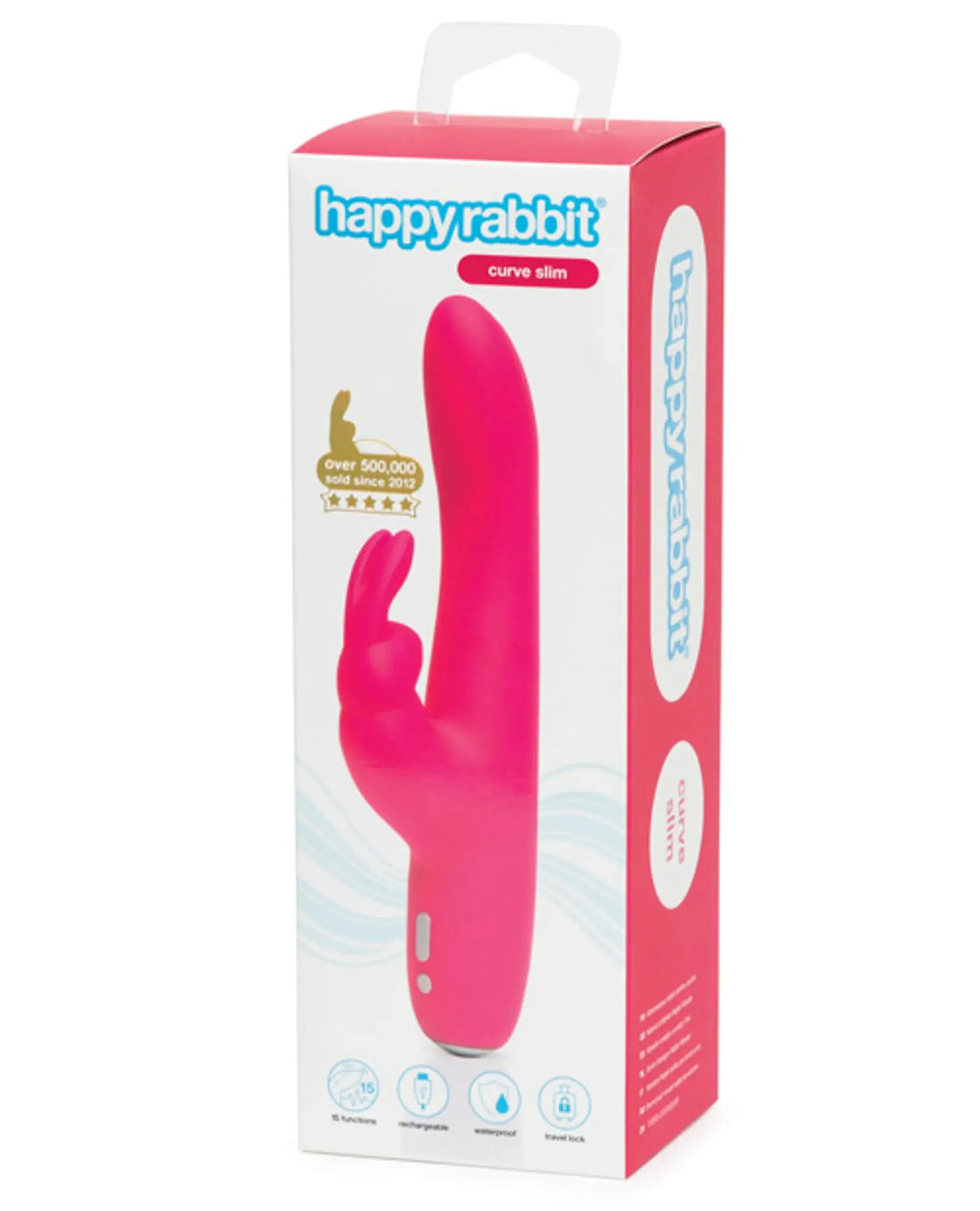 Happy Rabbit Slimline Curve Rechargeable Vibrator Pink Love Honey