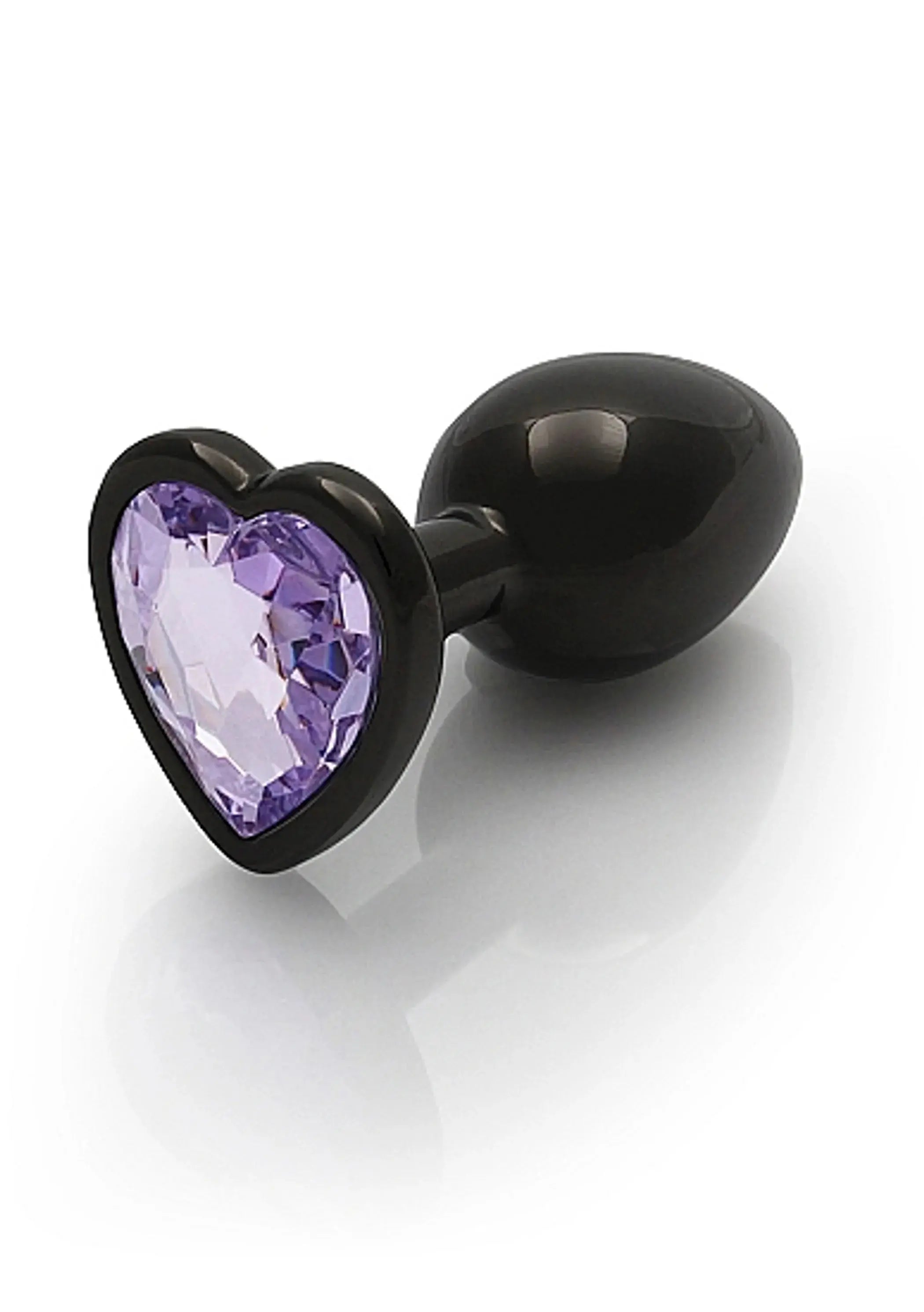 Heart Gem Butt Plug Small Gunmetal Amethyst SHOTS AMERICA