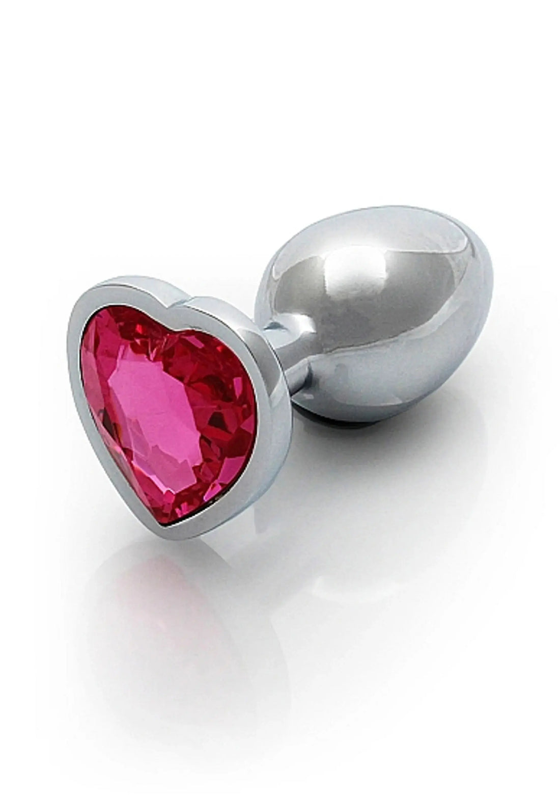 Heart Gem Small Butt Plug Silver Rubellite Pink SHOTS AMERICA